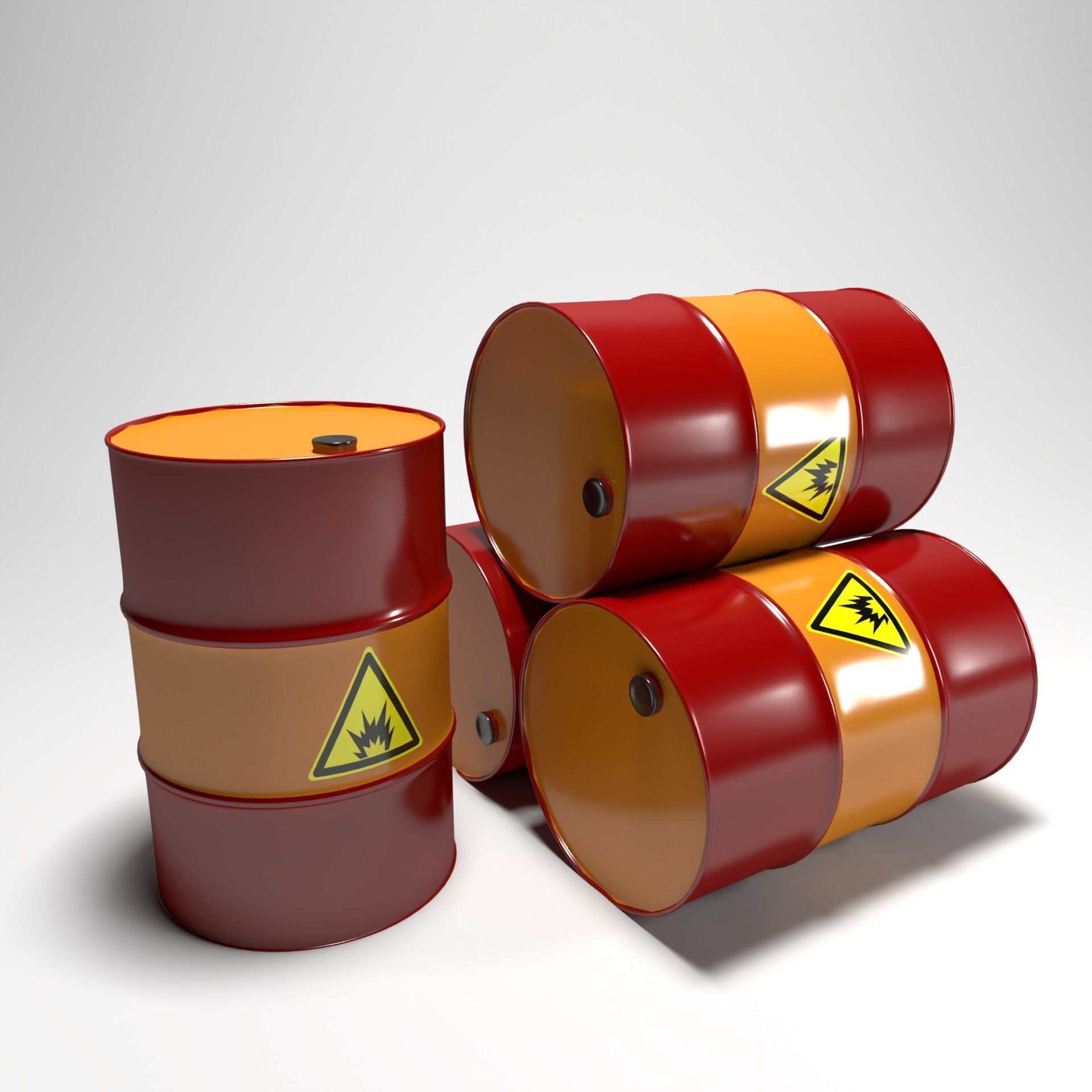 Full Barrels Collection Low-poly 3D model_7