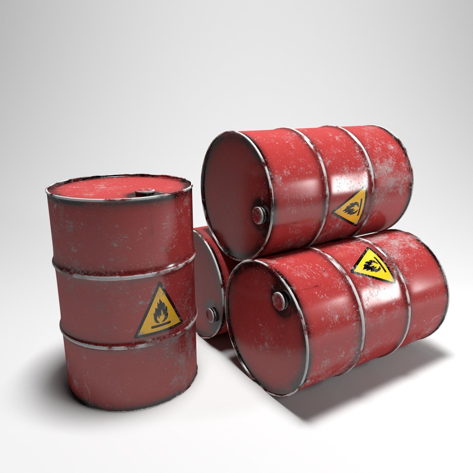 Full Barrels Collection Low-poly 3D model_11