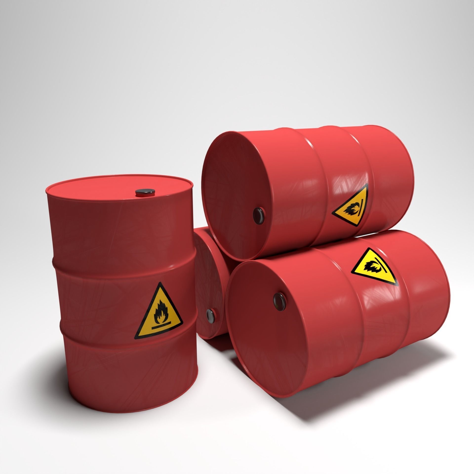 Full Barrels Collection Low-poly 3D model_2