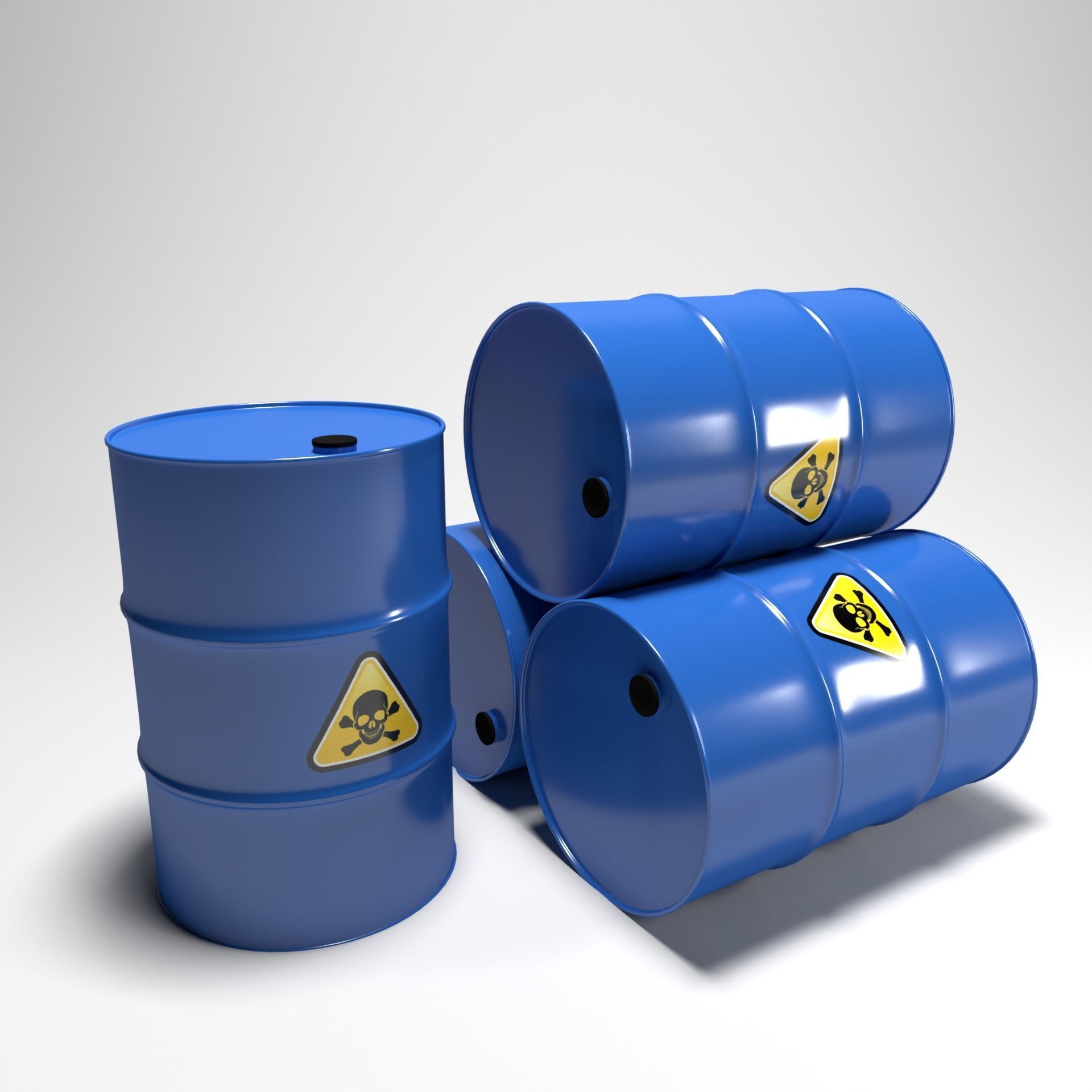 Full Barrels Collection Low-poly 3D model_5