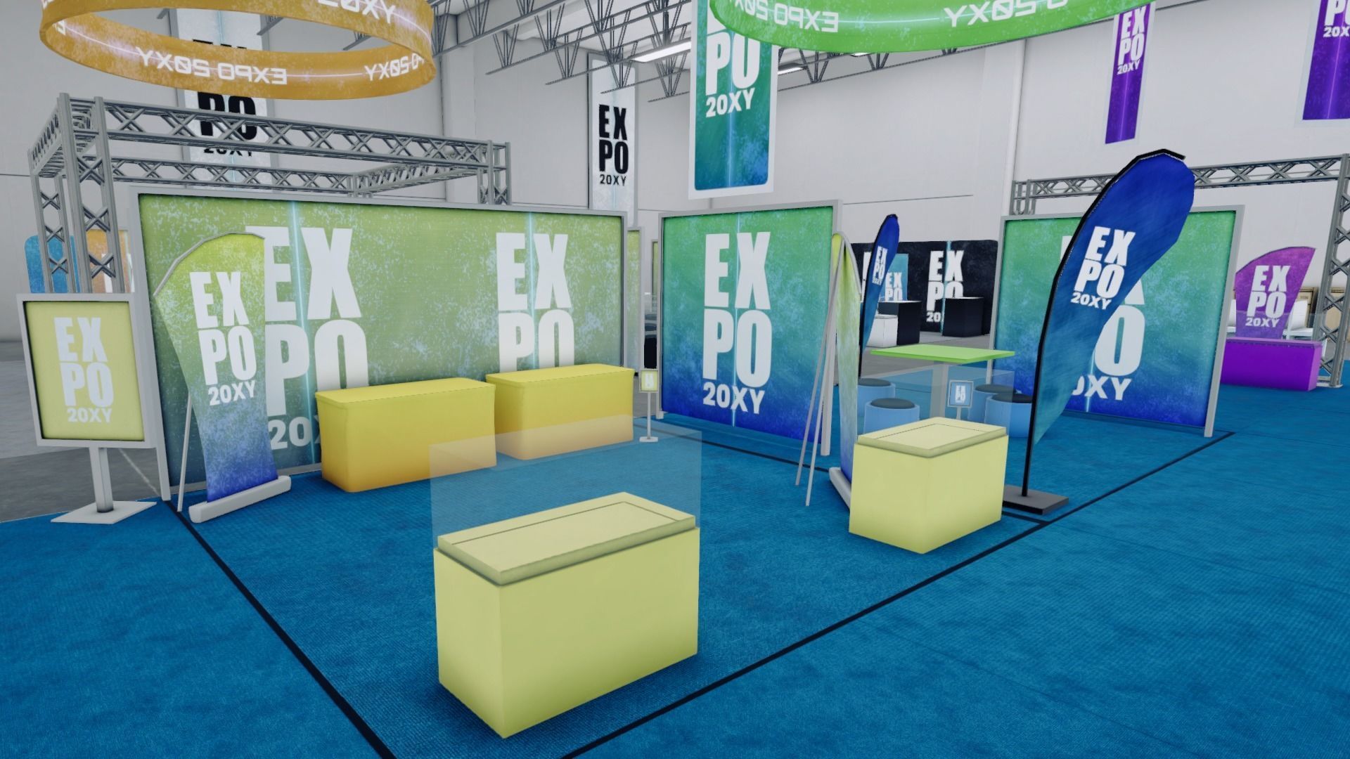 Expo Hall Low-poly 3D model_4