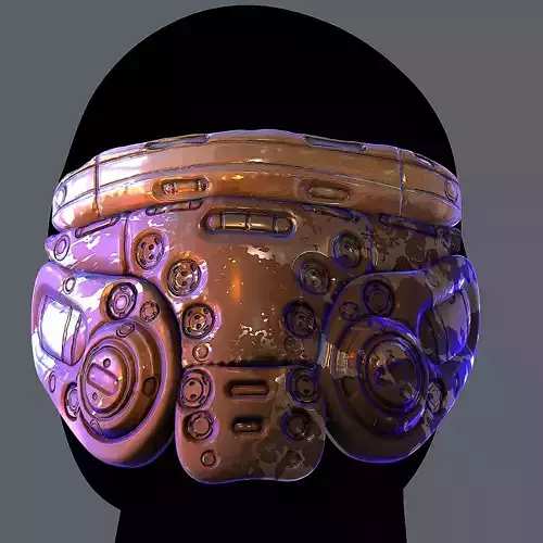 Gas mask helmet 3d model scifi Low-poly