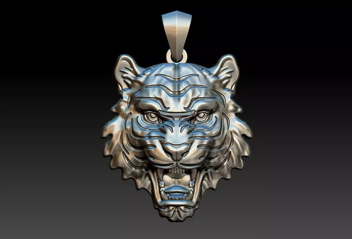 Tiger Head Pendant 3D print model_0