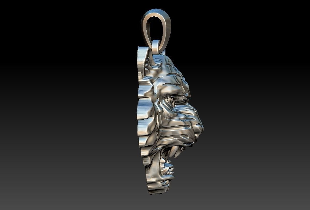 Tiger Head Pendant 3D print model_4