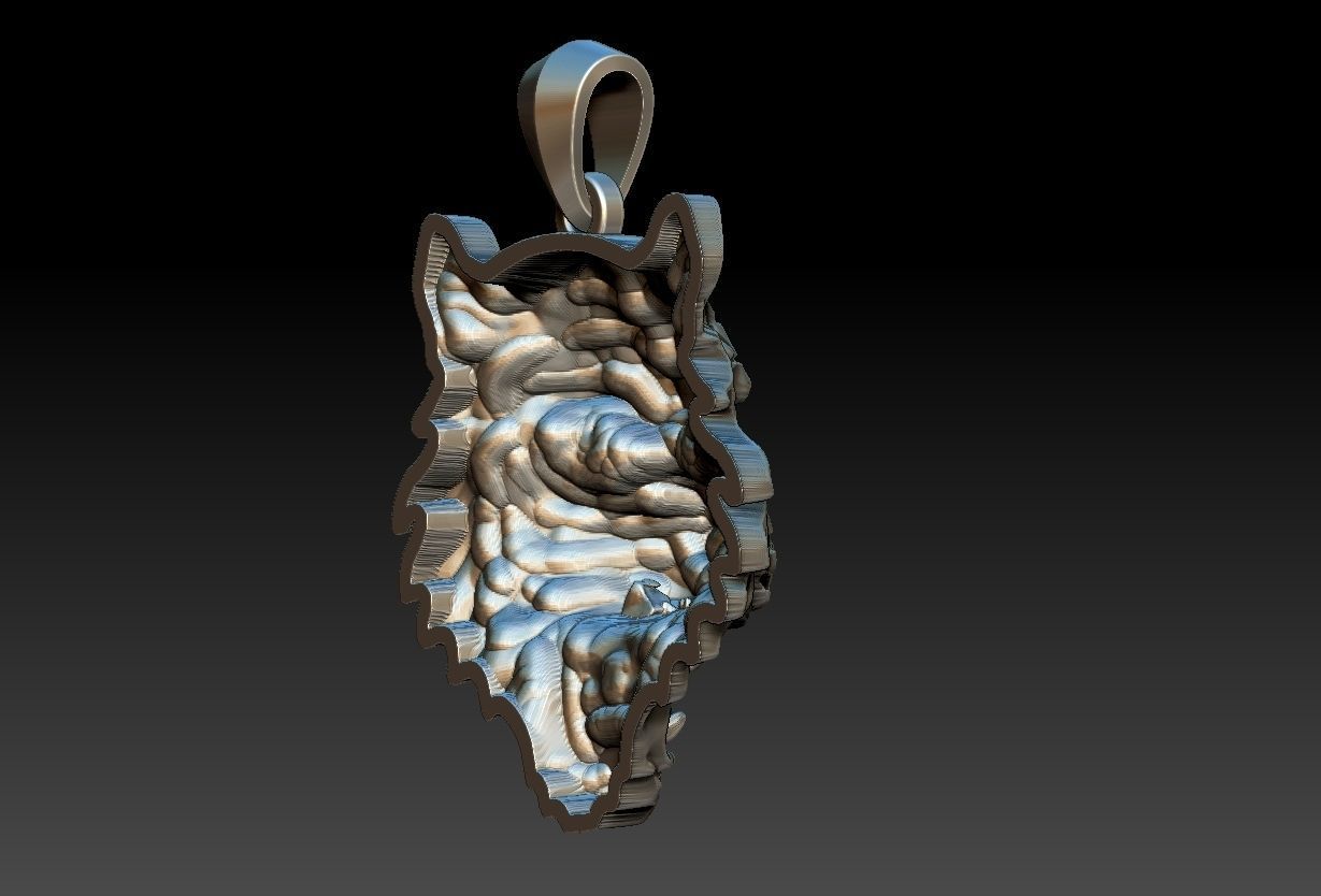 Tiger Head Pendant 3D print model_6