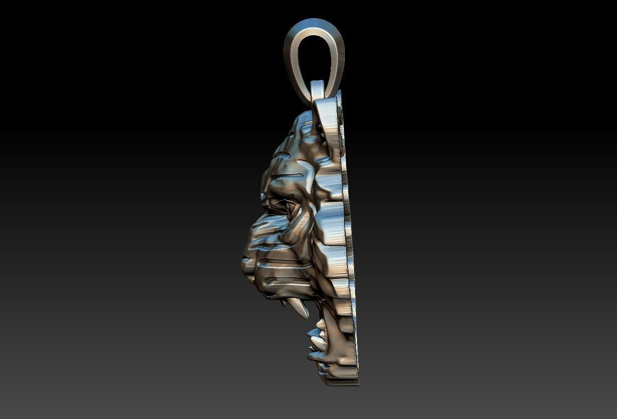 Tiger Head Pendant 3D print model_9