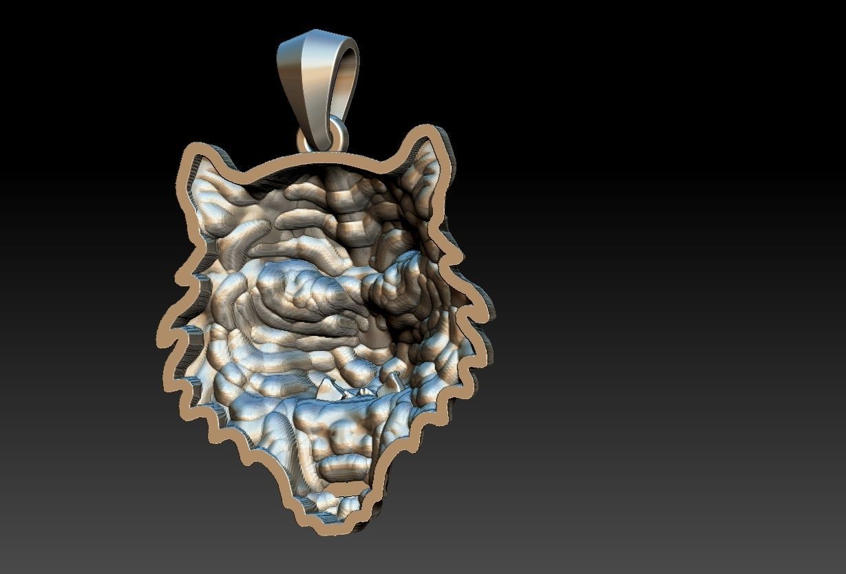 Tiger Head Pendant 3D print model_7