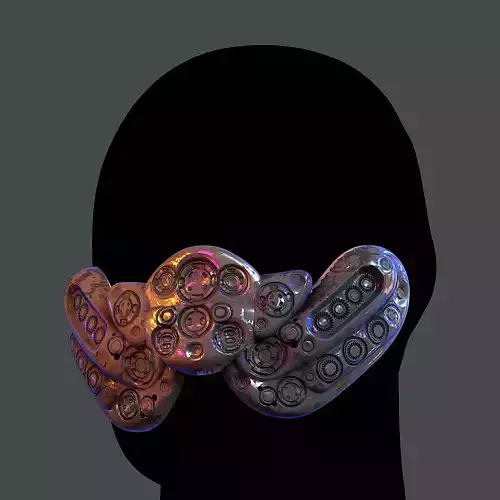 Gas mask helmet 3d model scifi Low-poly  Low-poly 3D model