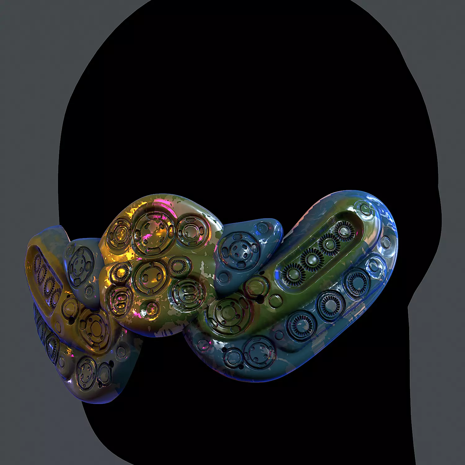 Gas mask helmet 3d model scifi Low-poly Low-poly 3D model_0