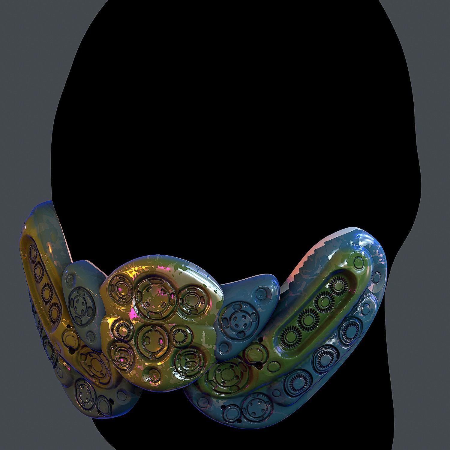 Gas mask helmet 3d model scifi Low-poly Low-poly 3D model_1