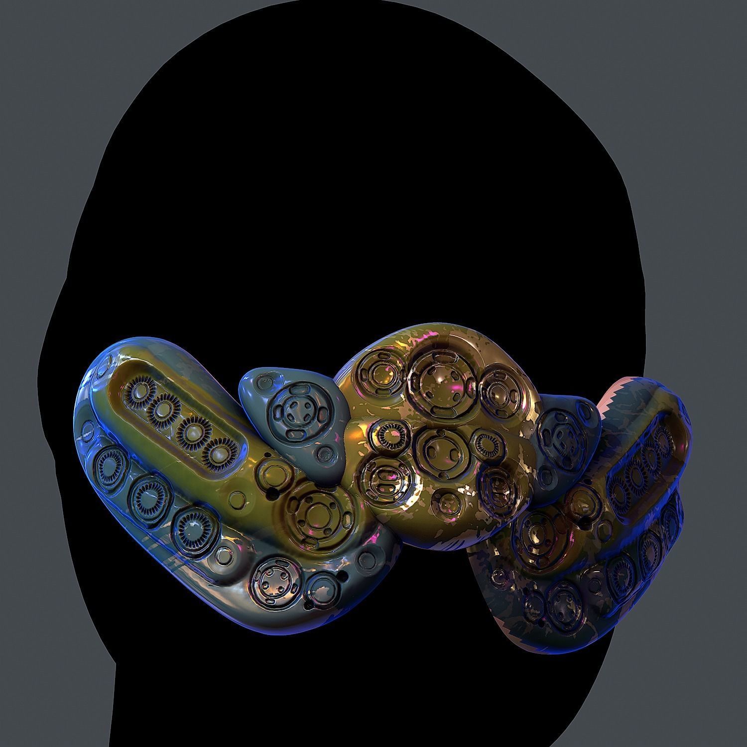 Gas mask helmet 3d model scifi Low-poly Low-poly 3D model_2