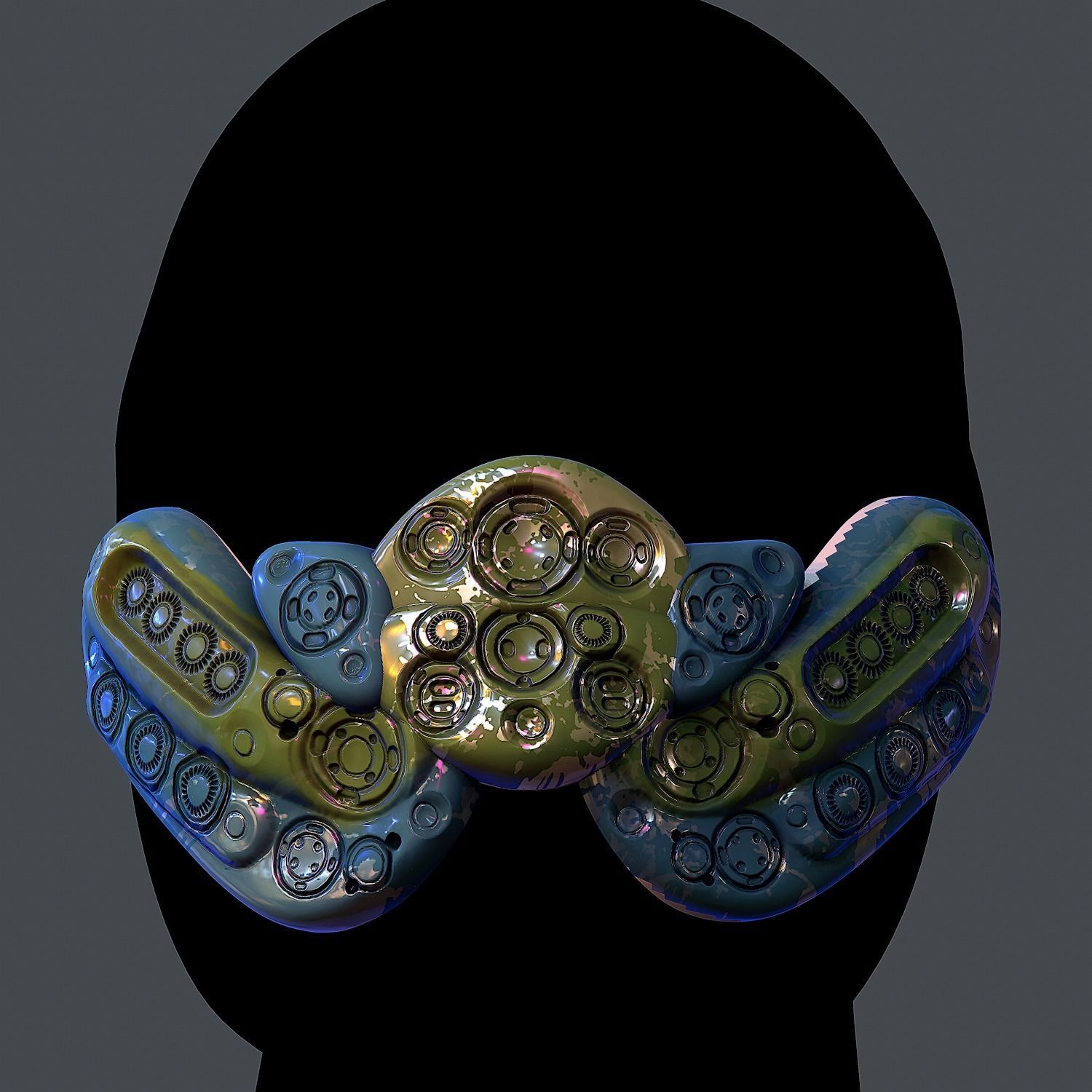 Gas mask helmet 3d model scifi Low-poly Low-poly 3D model_3