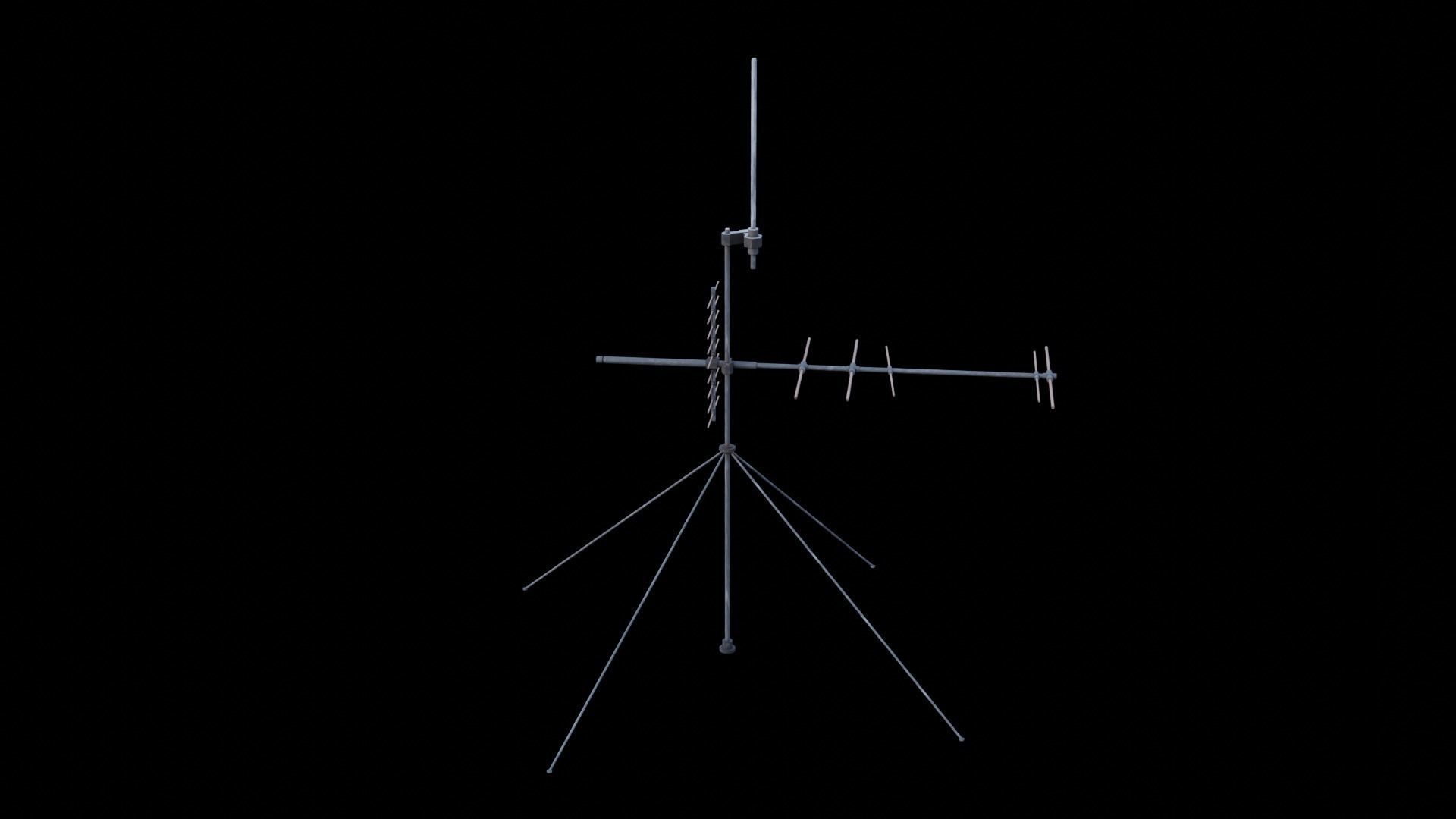 Scifi Small Antenna and Radio Dish Pack Low-poly 3D model_5