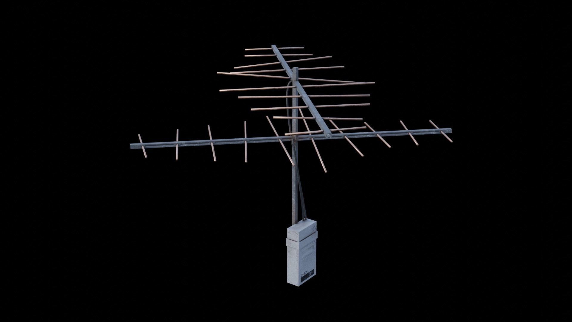 Scifi Small Antenna and Radio Dish Pack Low-poly 3D model_8