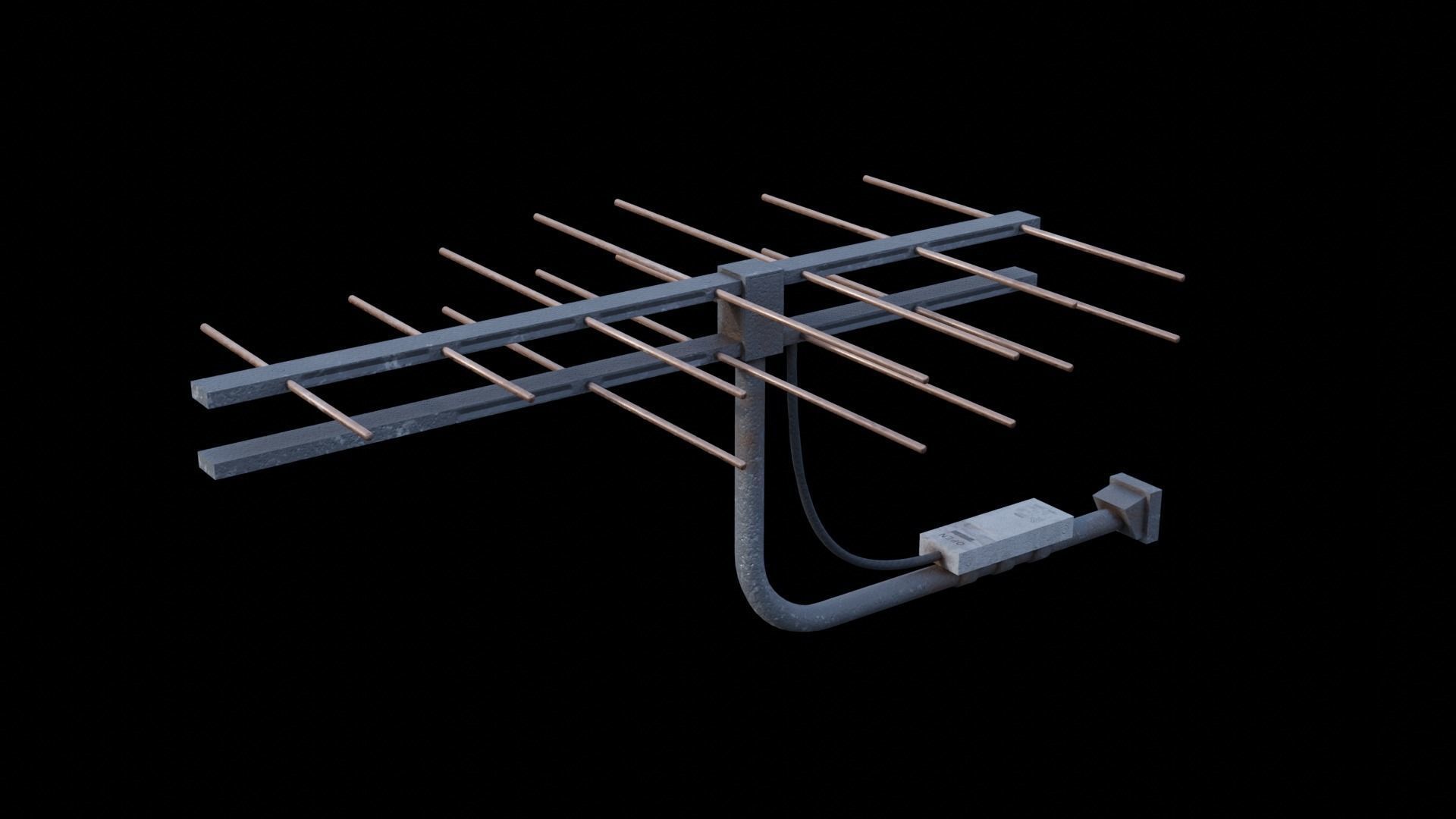 Scifi Small Antenna and Radio Dish Pack Low-poly 3D model_6