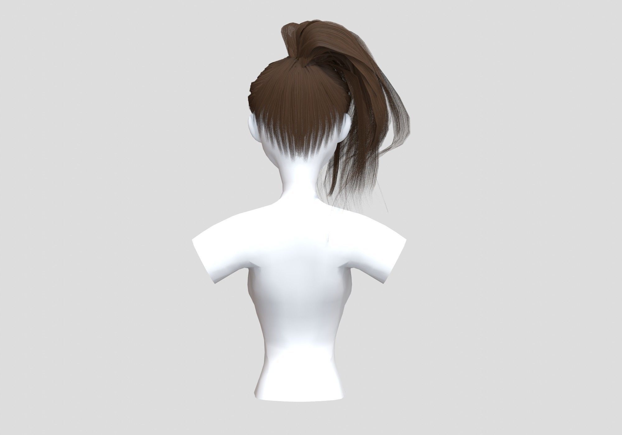 Wavy Pigtail Hairstyle 3D model_4