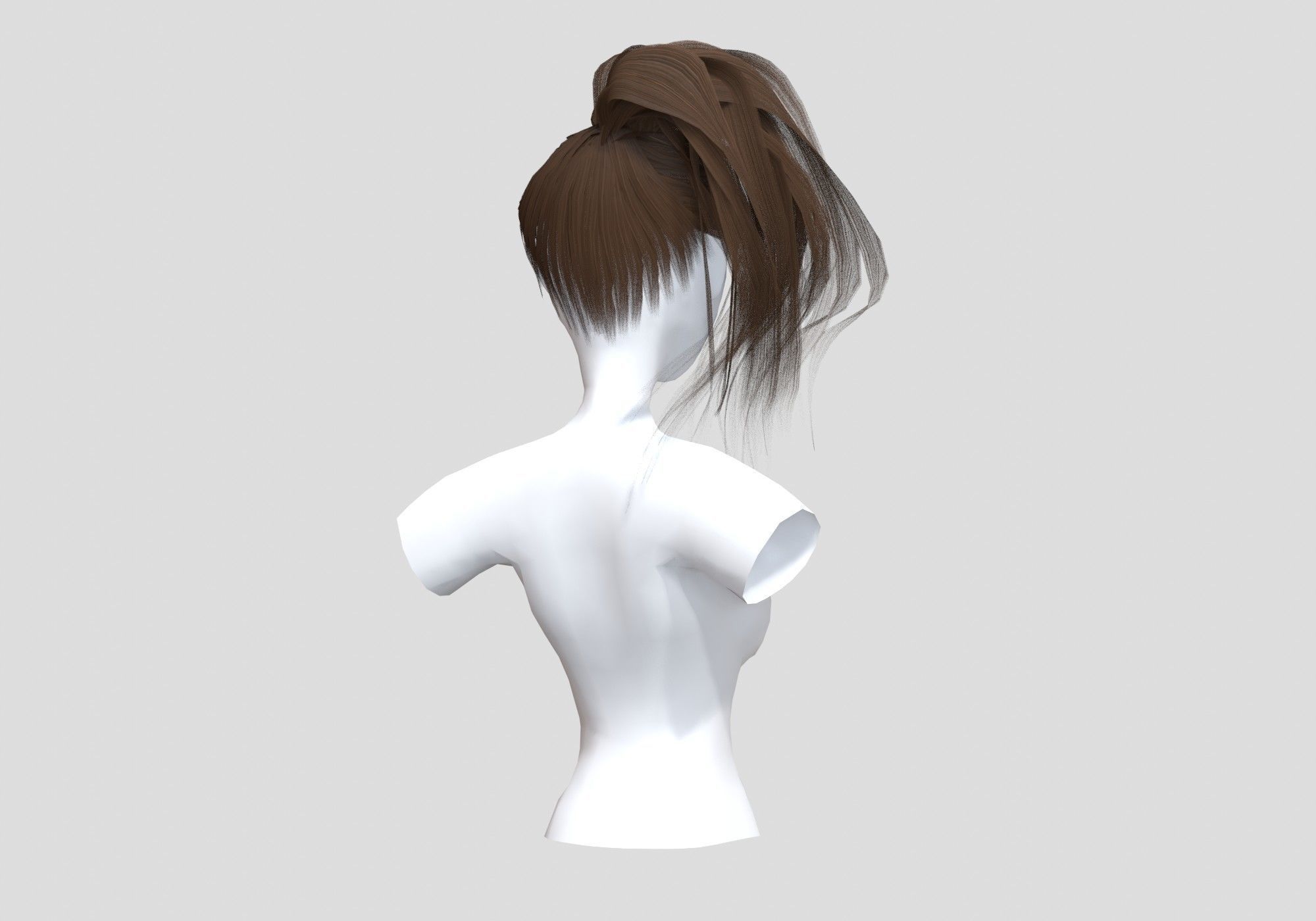 Wavy Pigtail Hairstyle 3D model_3
