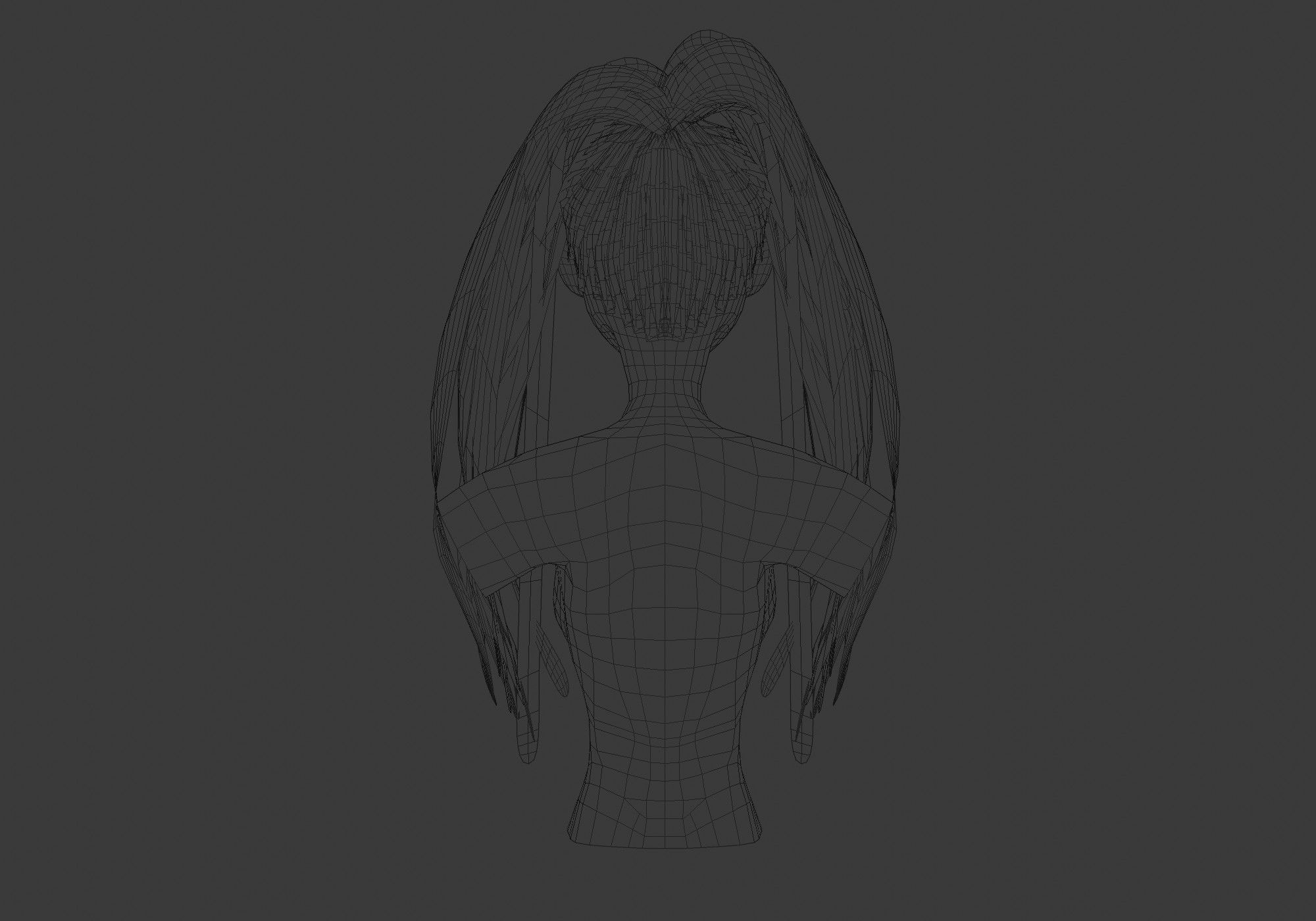 Thin Pigtail Hairstyle  3D model_9