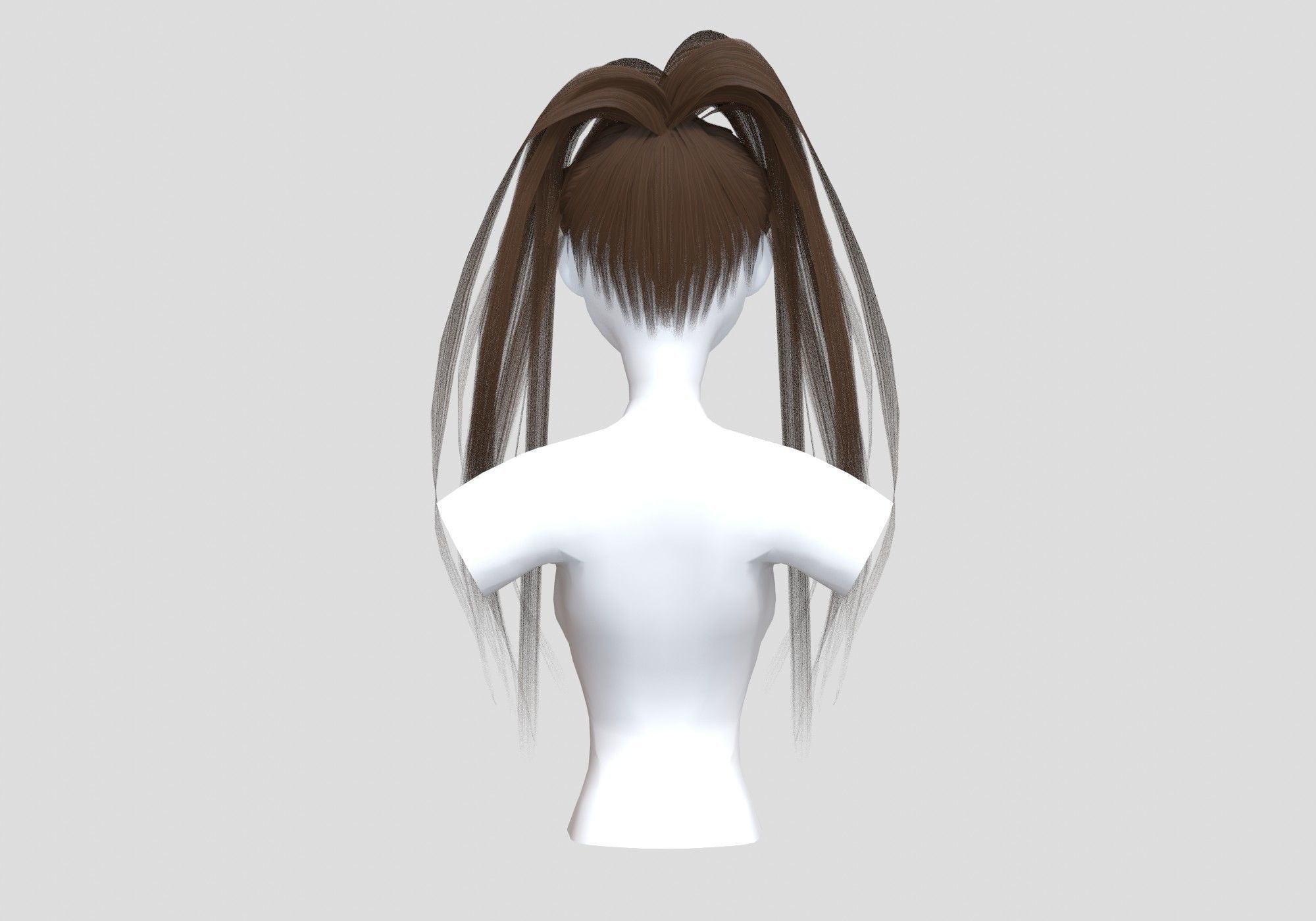 Thin Pigtail Hairstyle  3D model_4