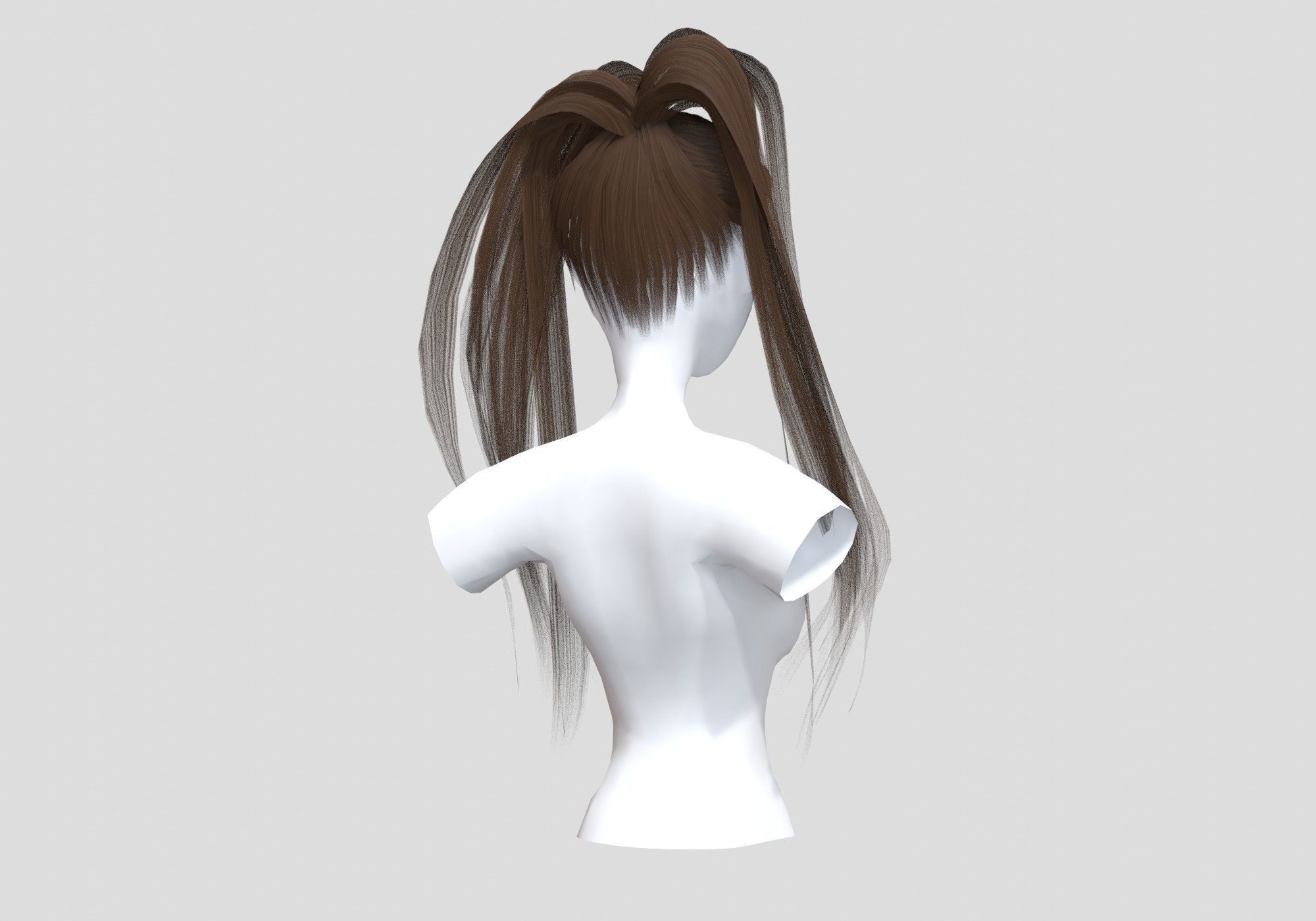 Thin Pigtail Hairstyle  3D model_3