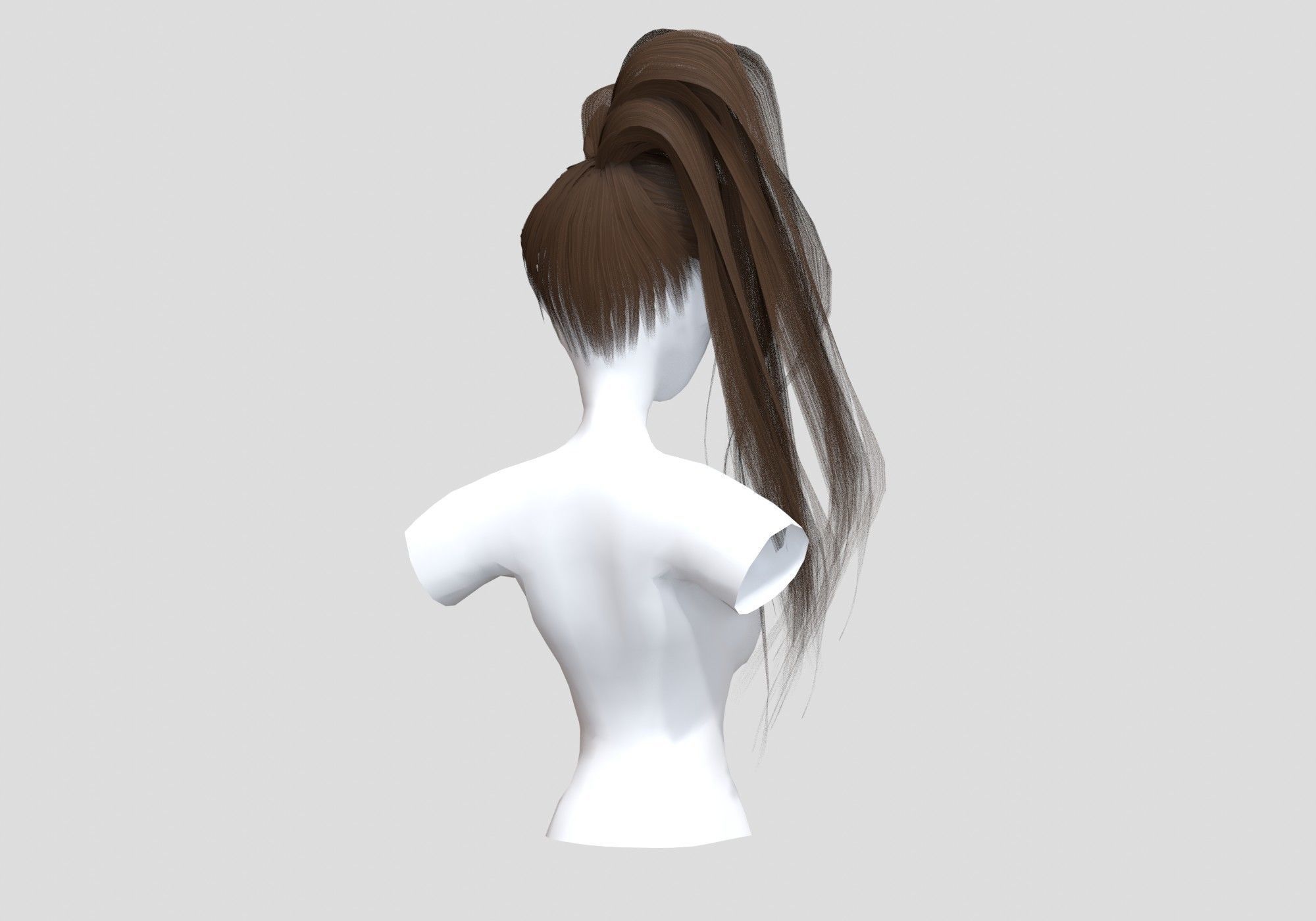 Stylized Female Hairstyle 3D model_3
