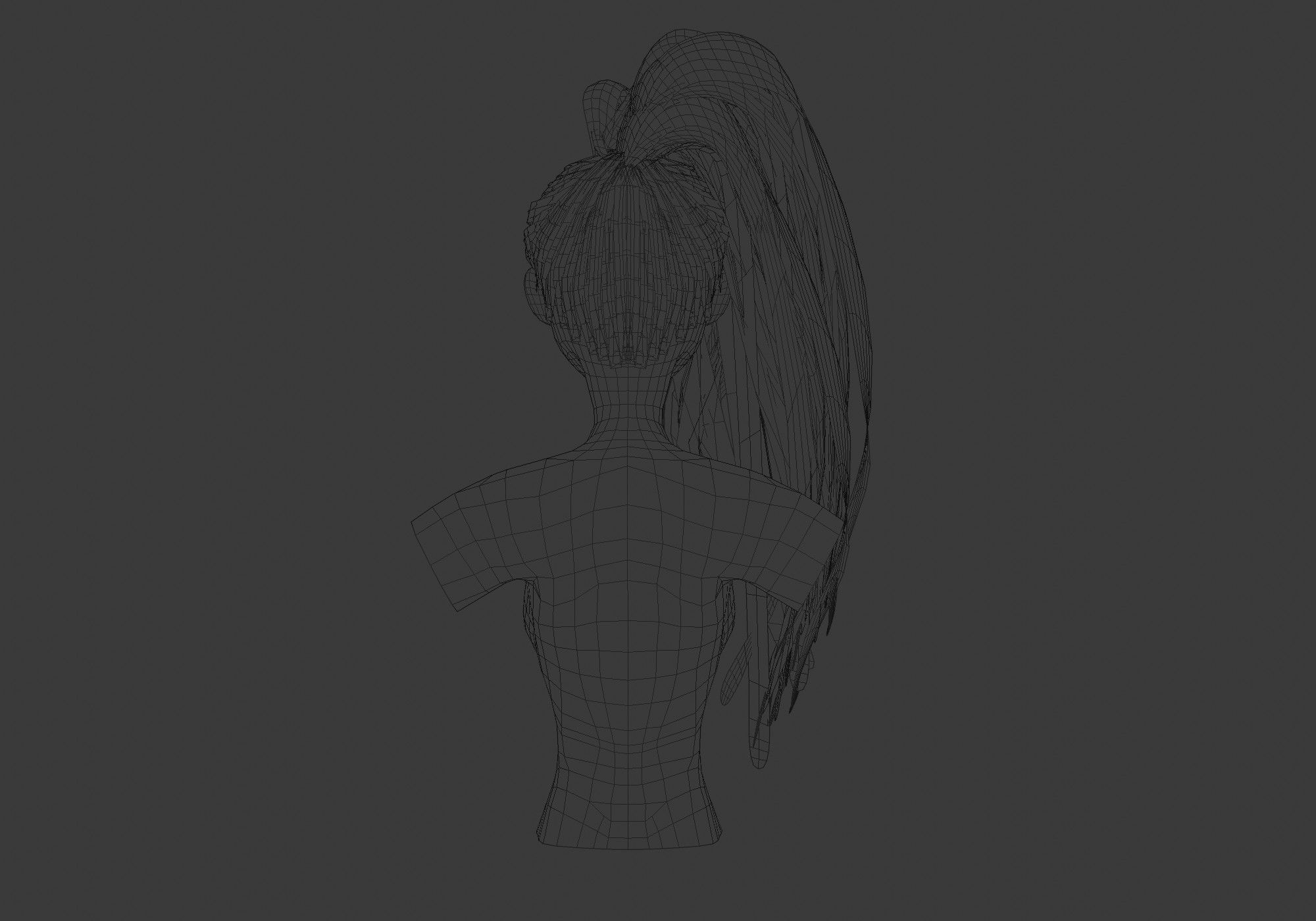Stylized Female Hairstyle 3D model_9