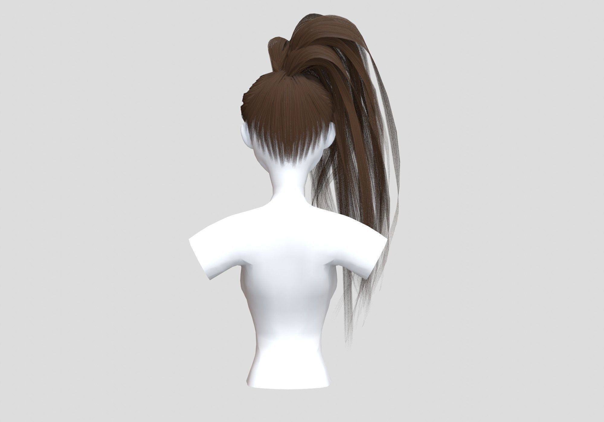 Stylized Female Hairstyle 3D model_4