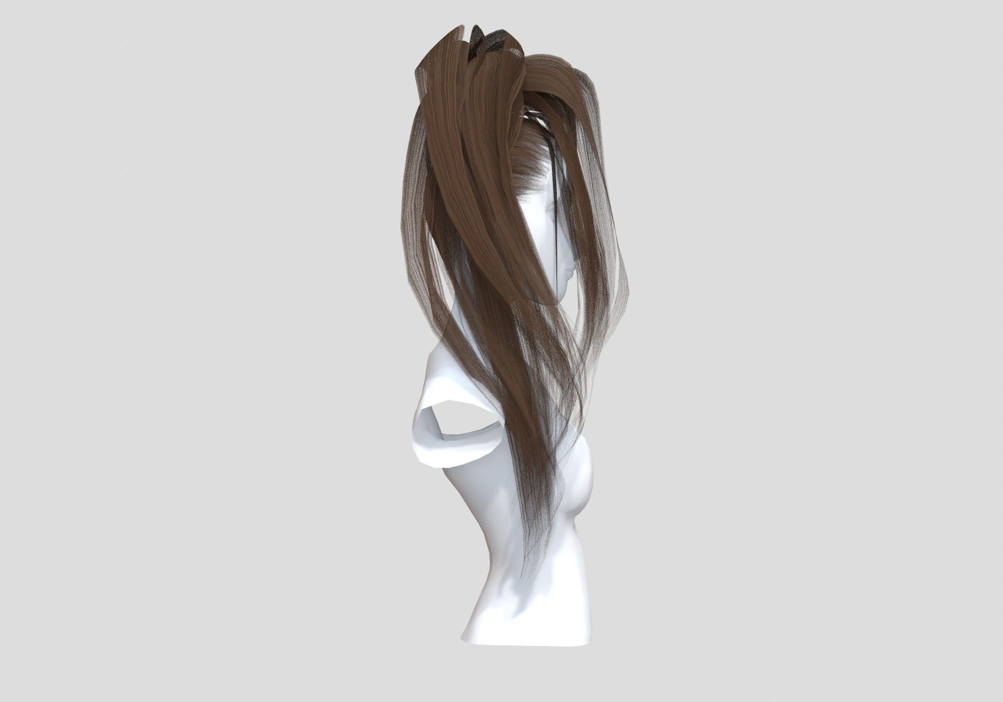 Stylized Female Hairstyle 3D model_2