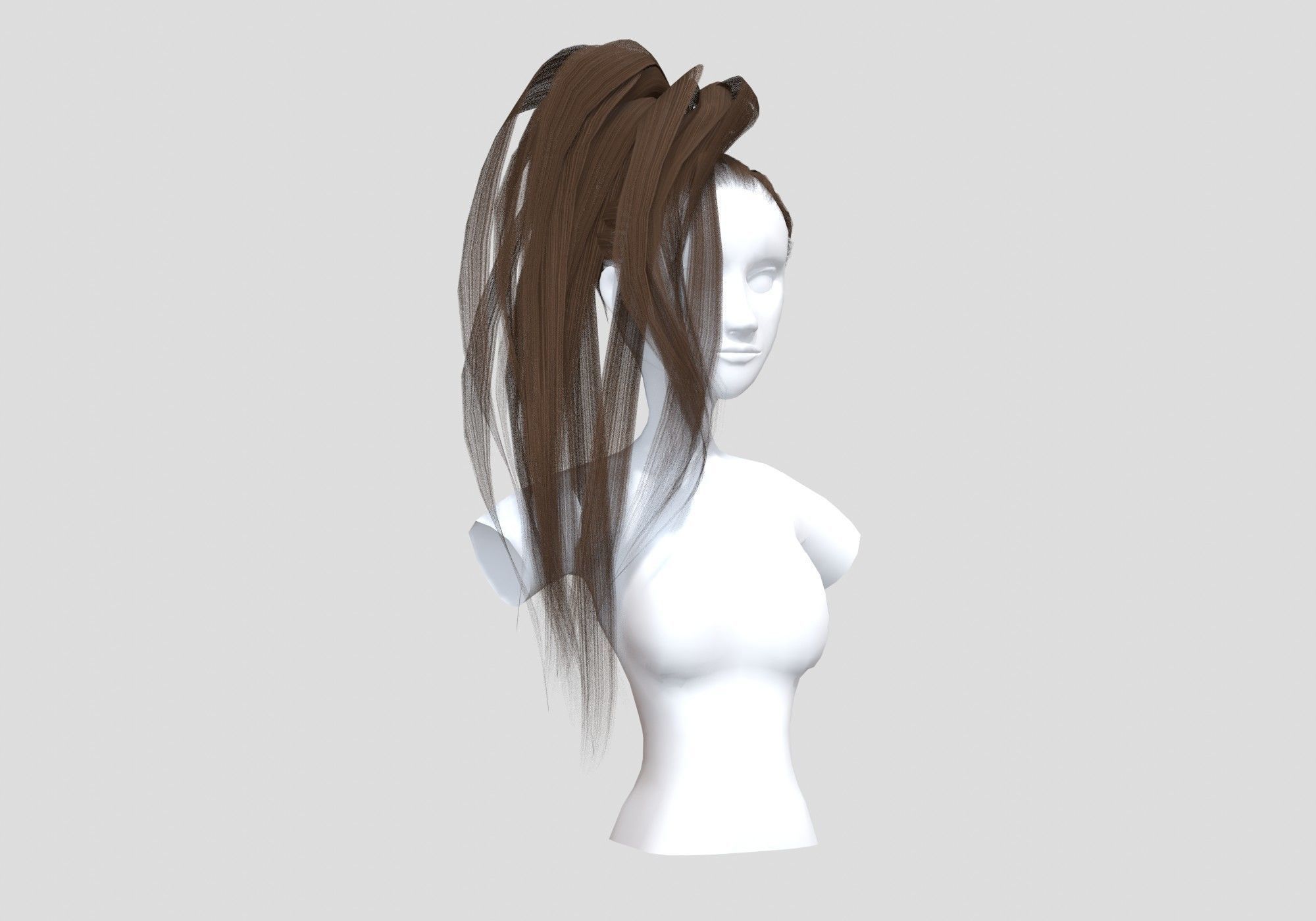 Stylized Female Hairstyle 3D model_1