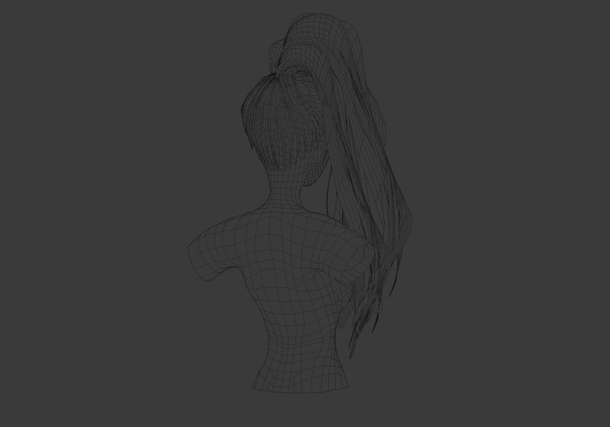 Stylized Female Hairstyle 3D model_8