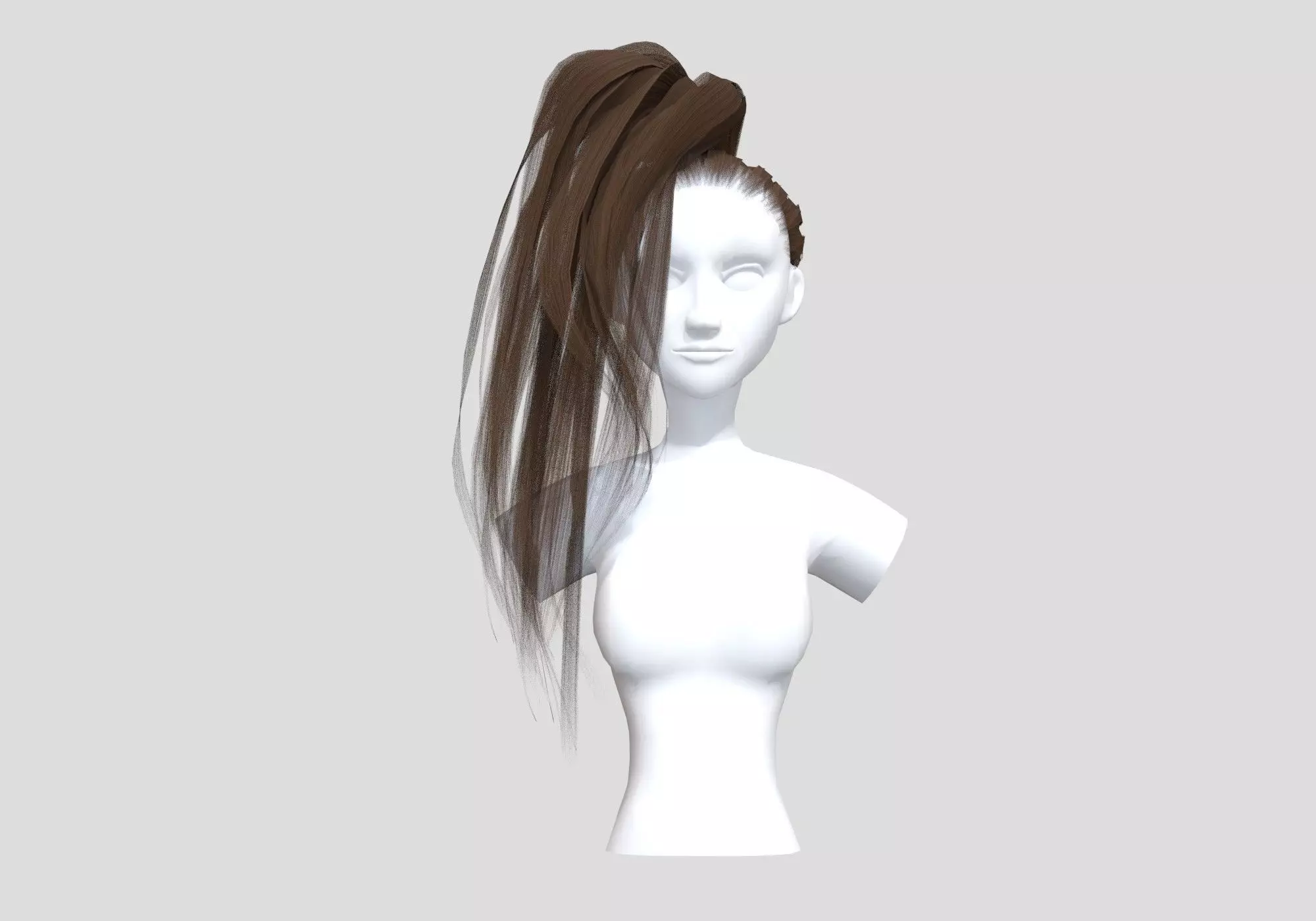 Stylized Female Hairstyle 3D model_0