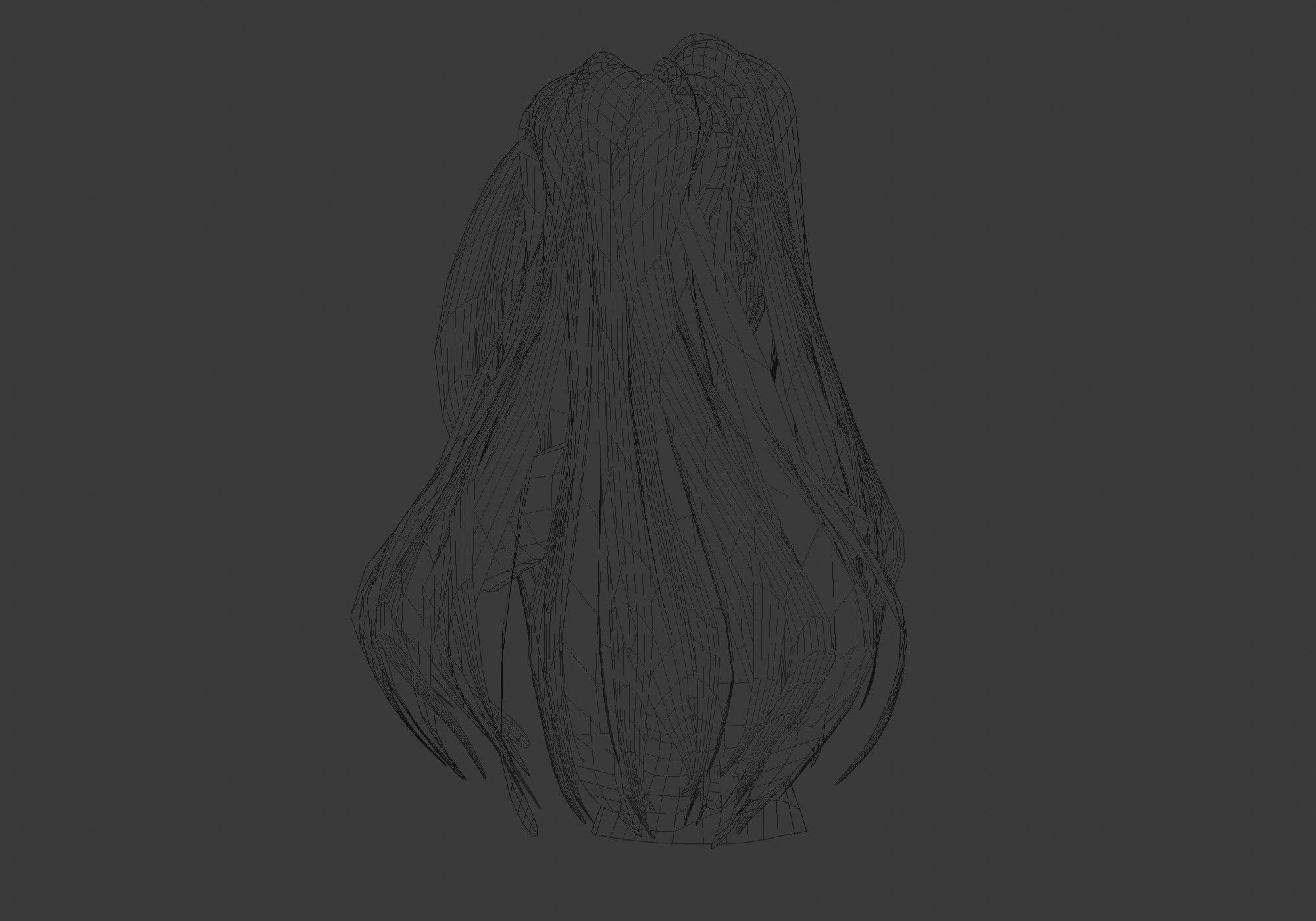 Strands Female Hairstyle 3D model_8