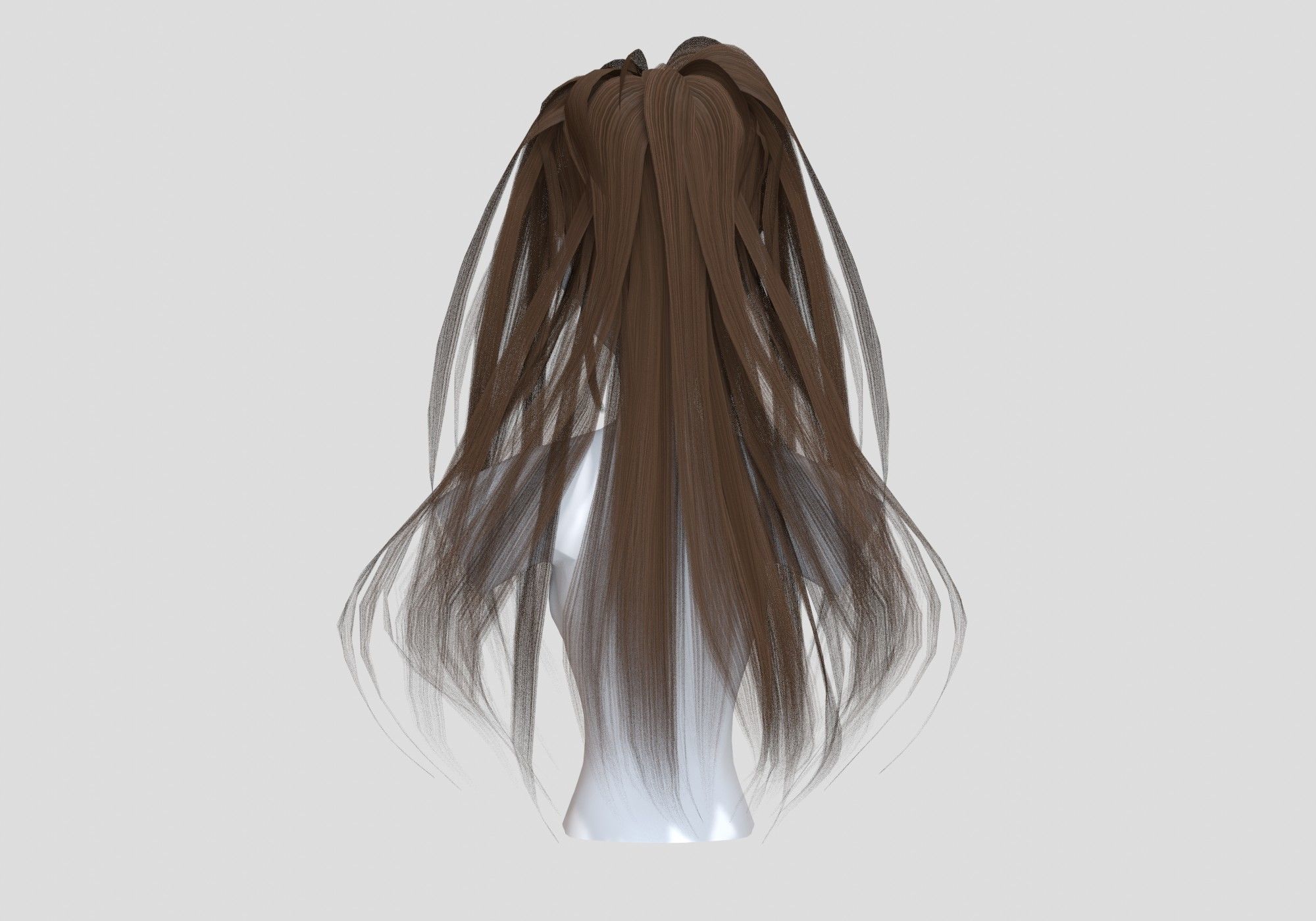 Strands Female Hairstyle 3D model_4