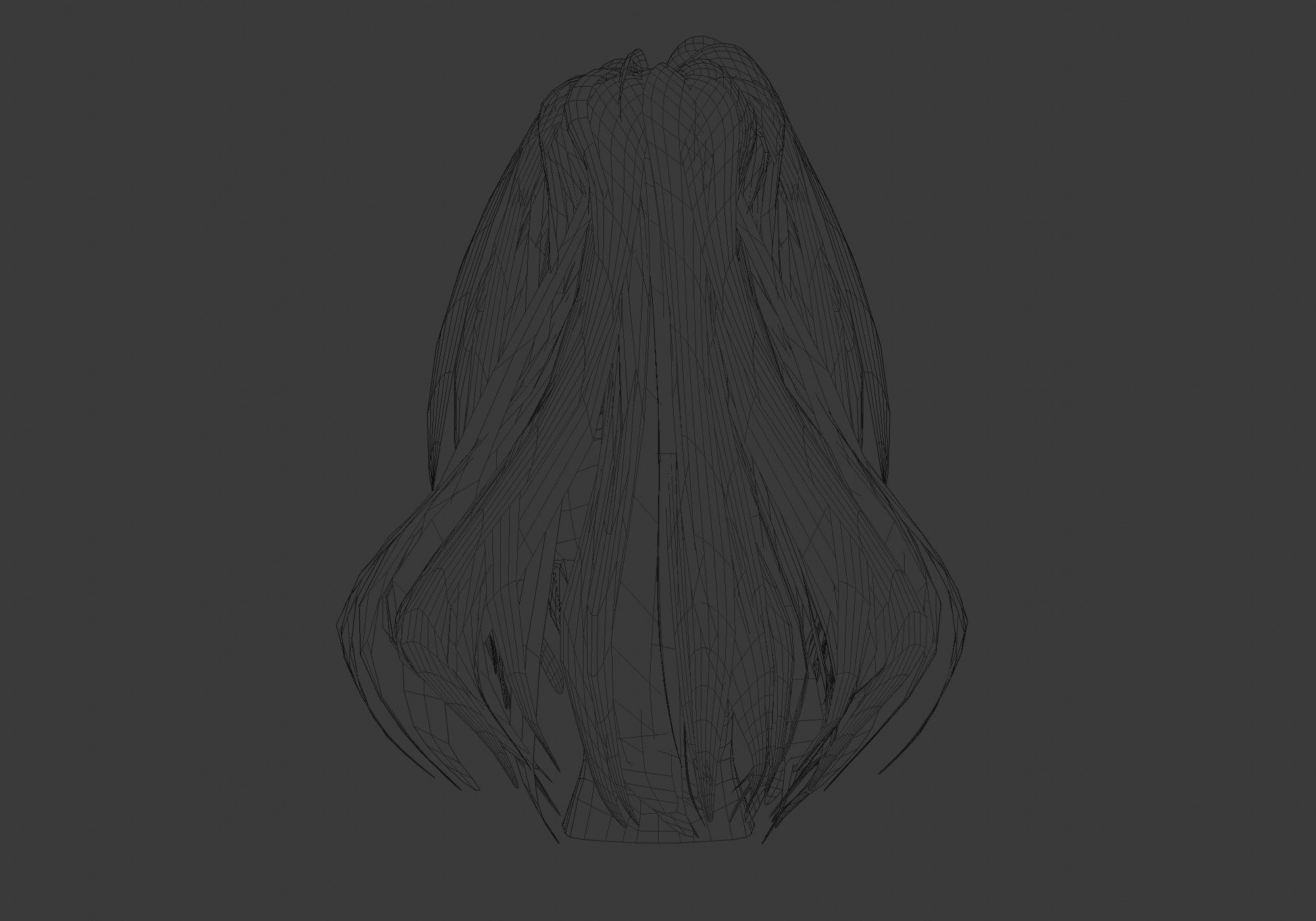 Strands Female Hairstyle 3D model_9