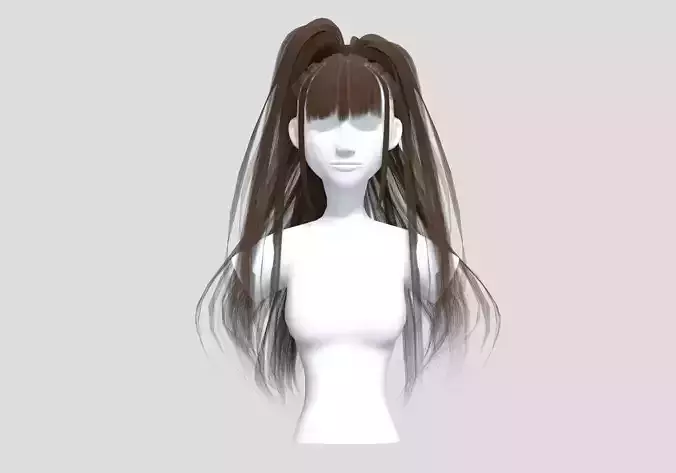 Strands Female Hairstyle 3D model Strands Female Hairstyle 3D model