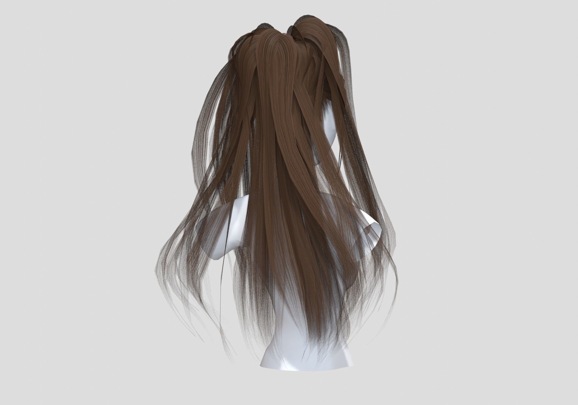Strands Female Hairstyle 3D model_3