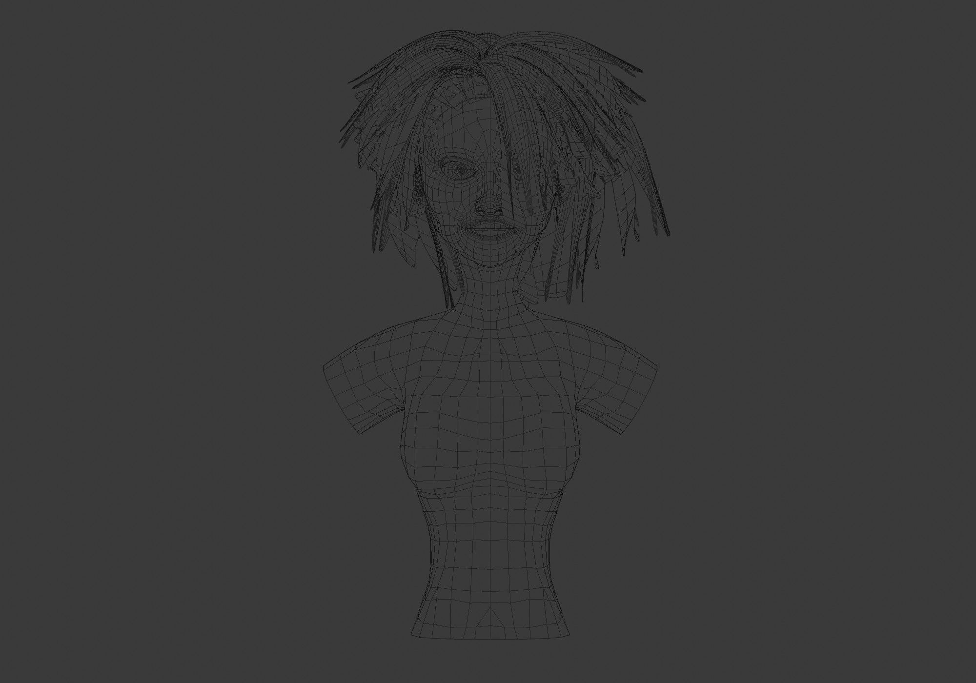 Short Female Hairstyle 3D model_5