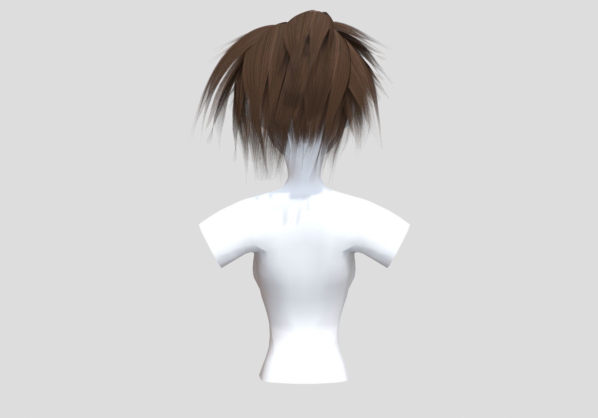 Short Female Hairstyle 3D model_4