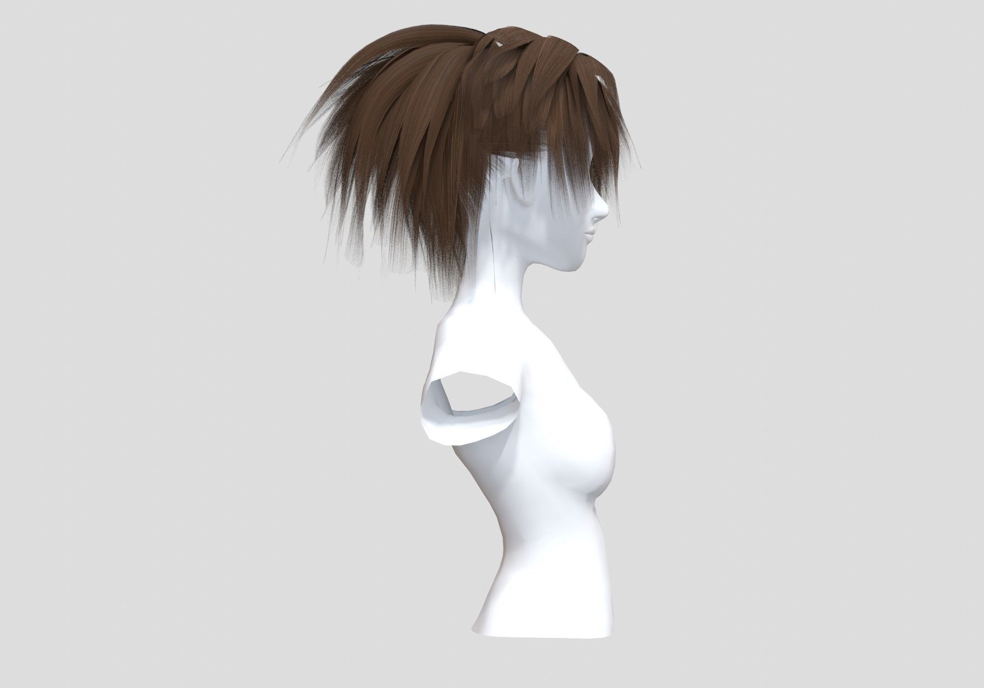 Short Female Hairstyle 3D model_2