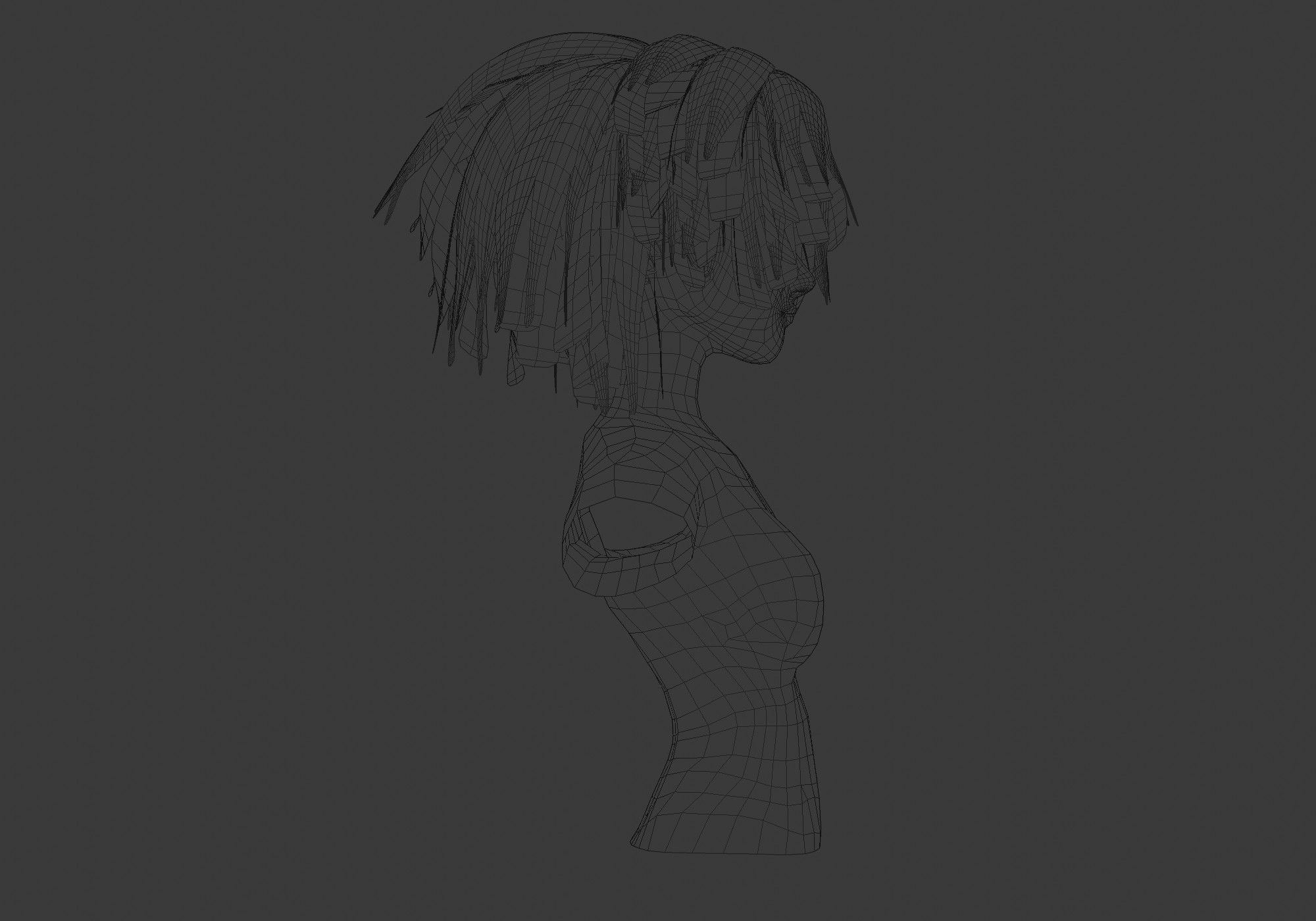 Short Female Hairstyle 3D model_7