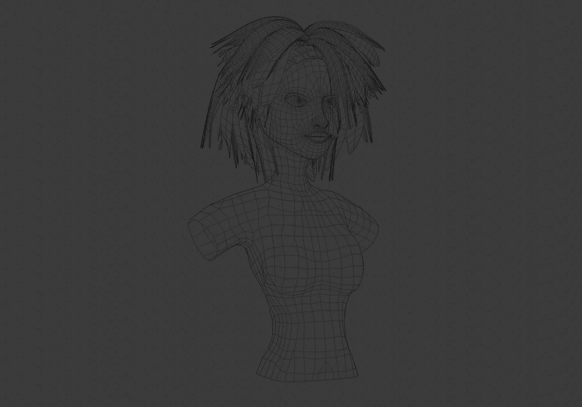 Short Female Hairstyle 3D model_6