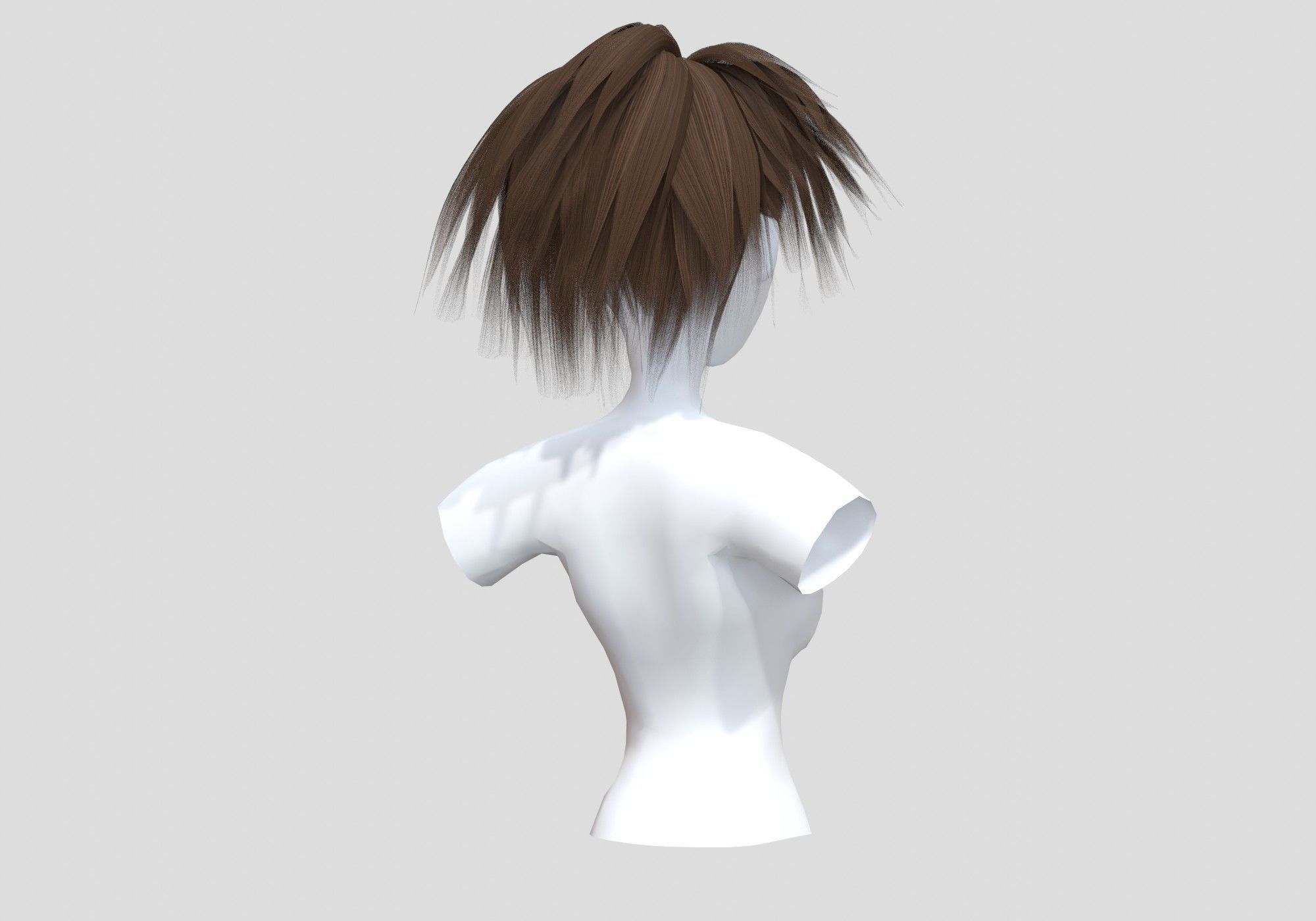 Short Female Hairstyle 3D model_3