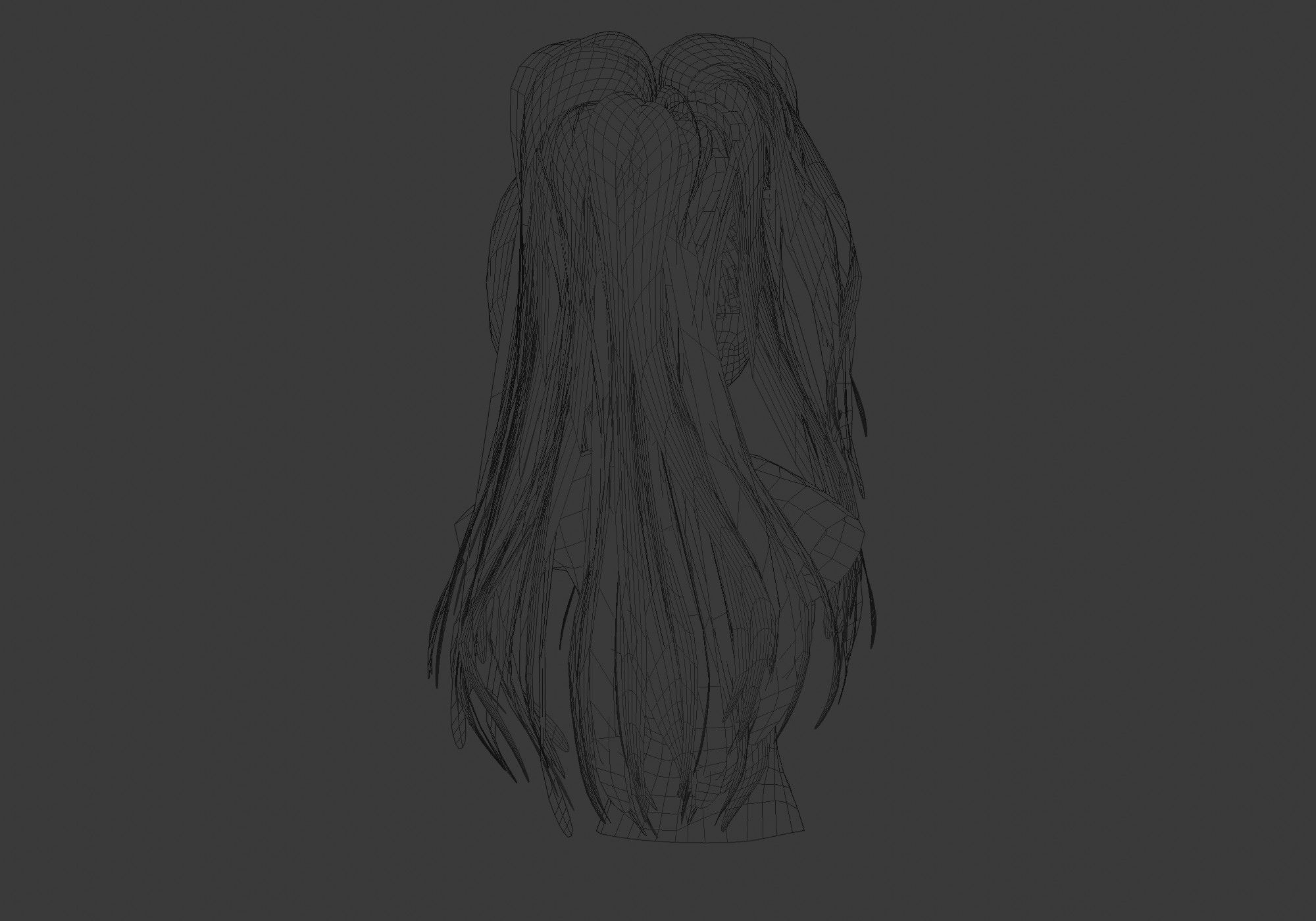 Pigtail High Hairstyle  3D model_8