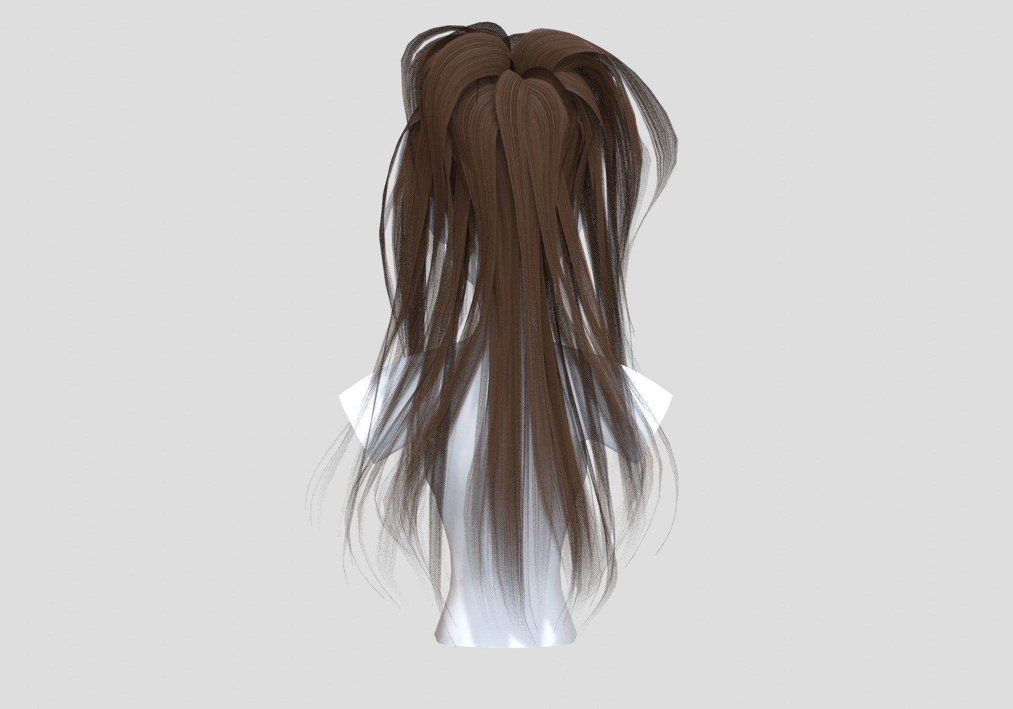 Pigtail High Hairstyle  3D model_4