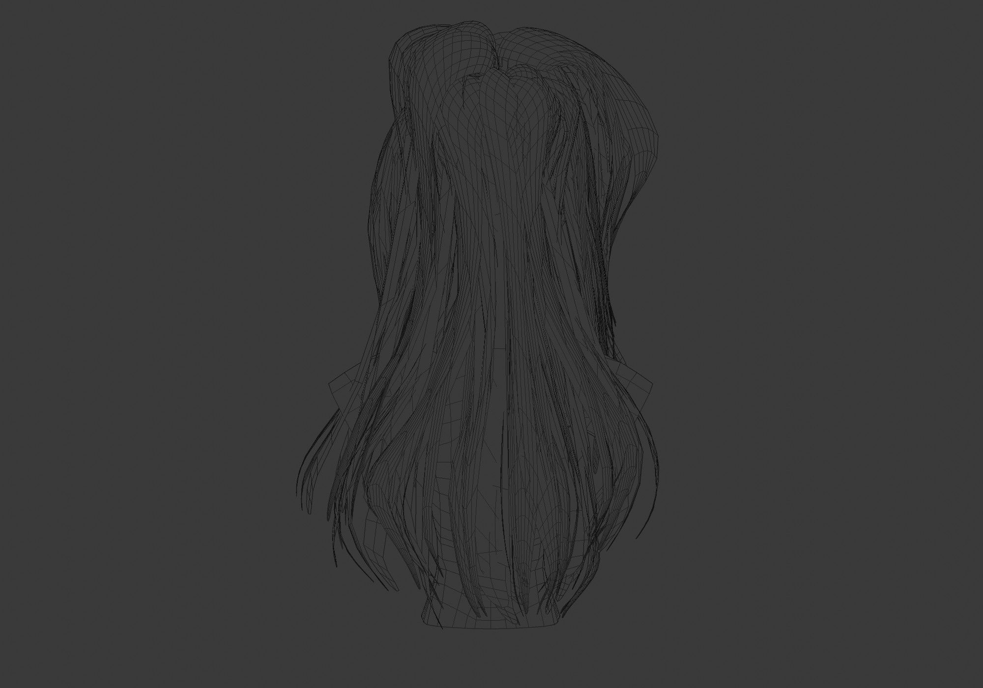 Pigtail High Hairstyle  3D model_9
