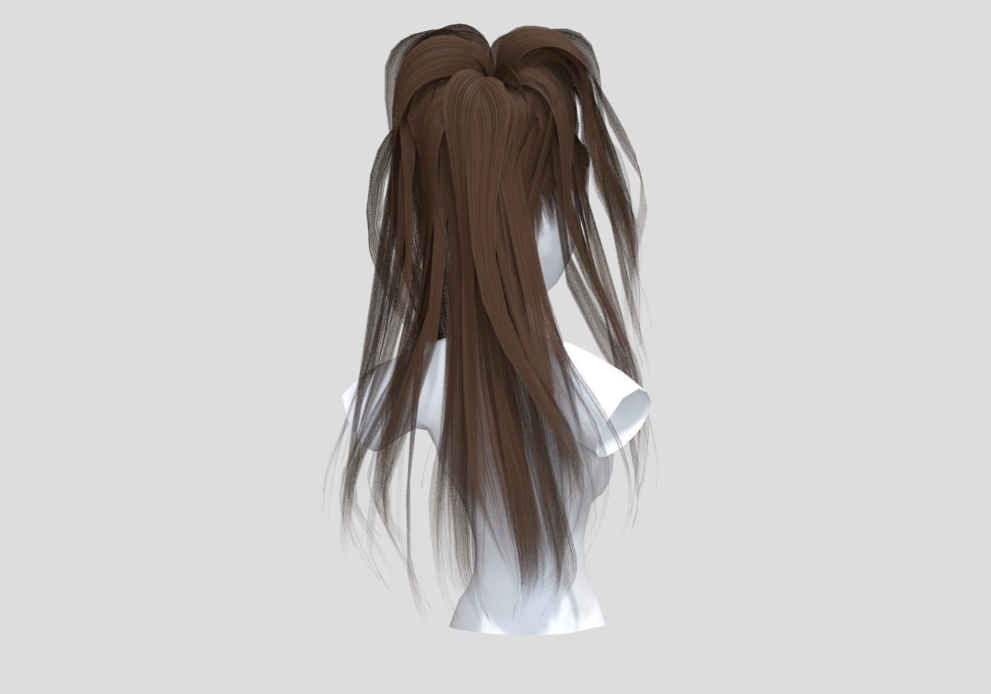 Pigtail High Hairstyle  3D model_3