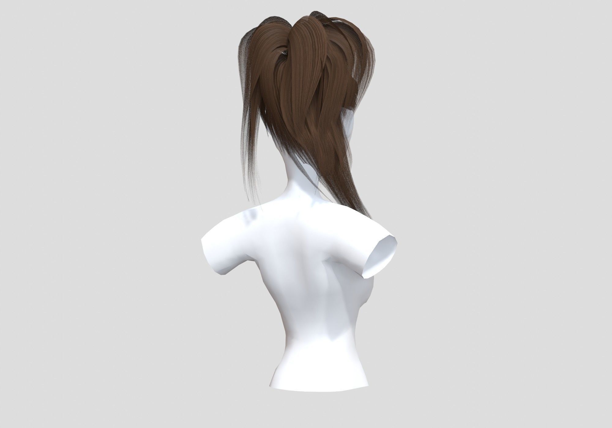 Pigtail Female Hairstyle 3D model_3
