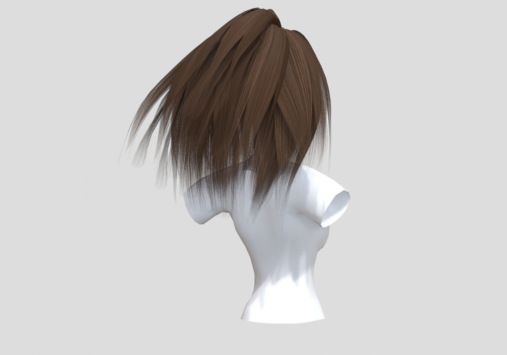 Long Female Hairstyle 3D model_3