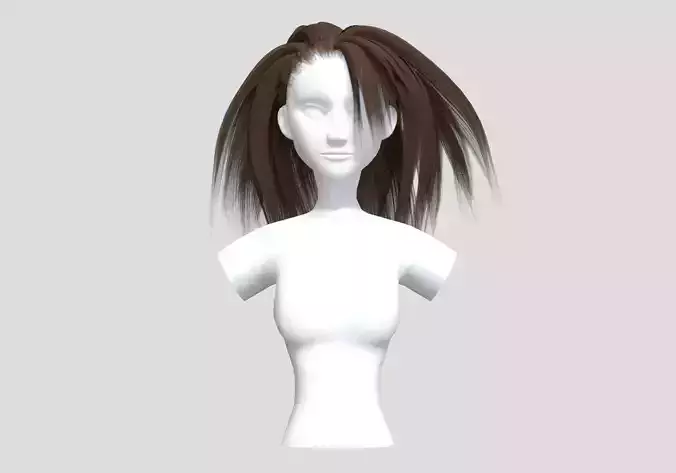 Long Female Hairstyle 3D model Long Female Hairstyle 3D model