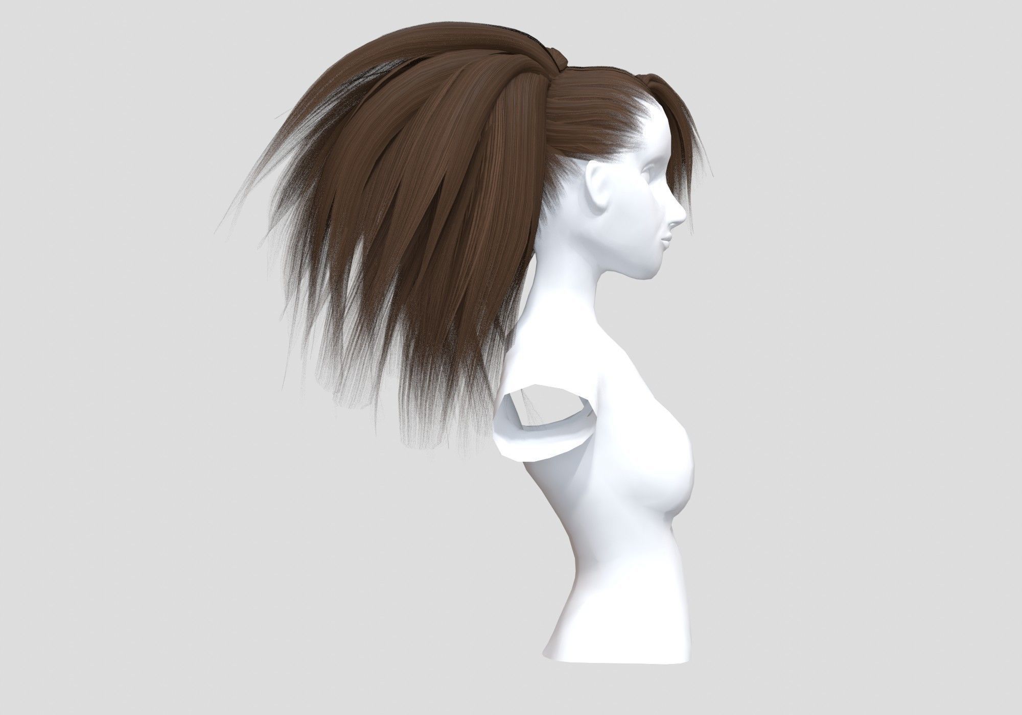 Long Female Hairstyle 3D model_2
